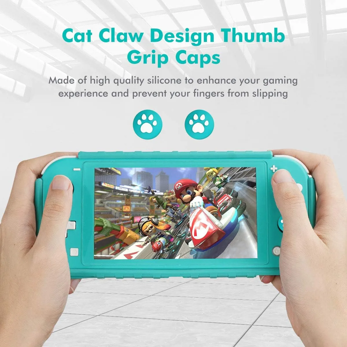 KIWIHOME Protective Case for Switch Lite 2019, with Thumb Grip Caps
