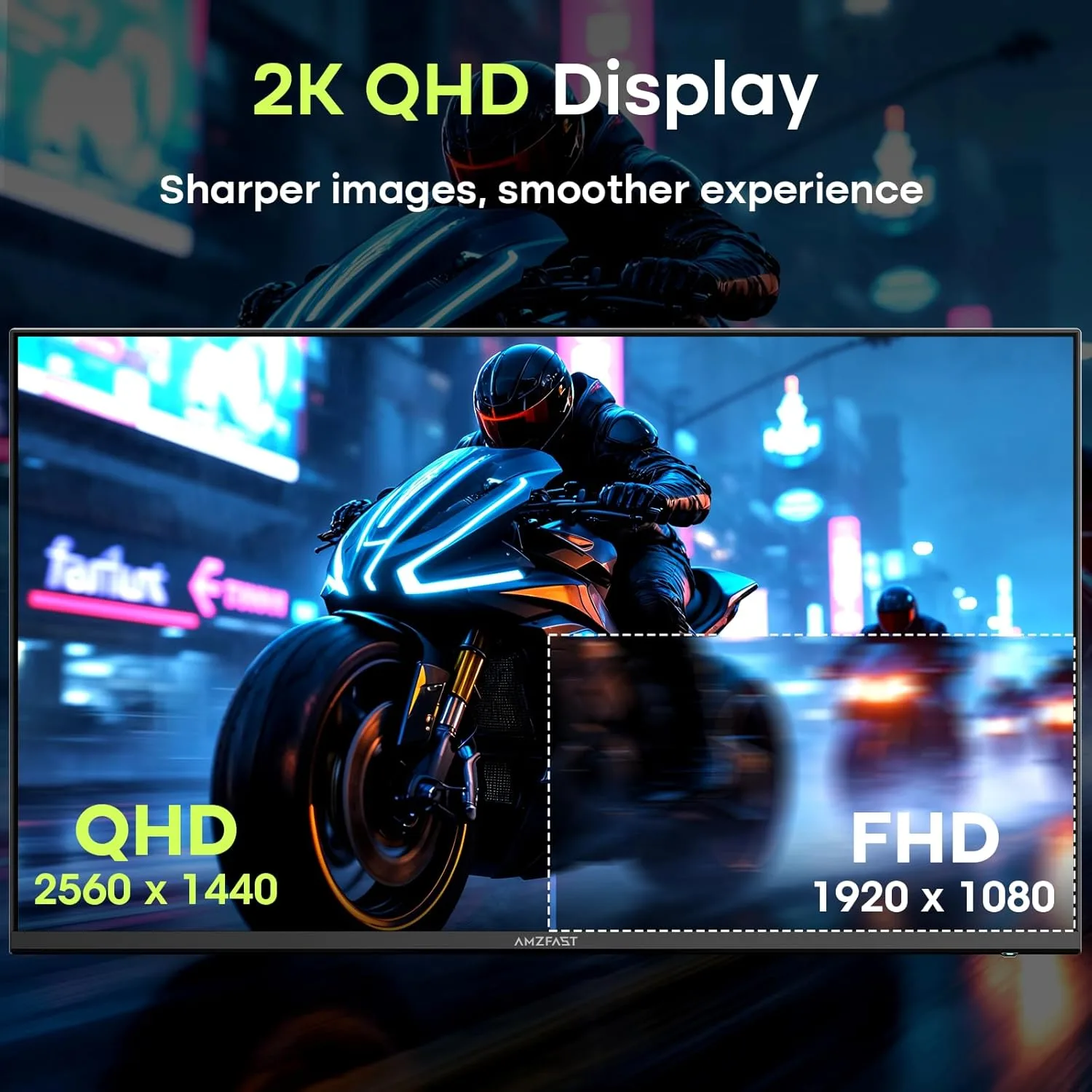 Amzfast 27 Inch Gaming Monitor 200Hz WQHD (2560 x 1440) Fast IPS,AMZG27F5Q