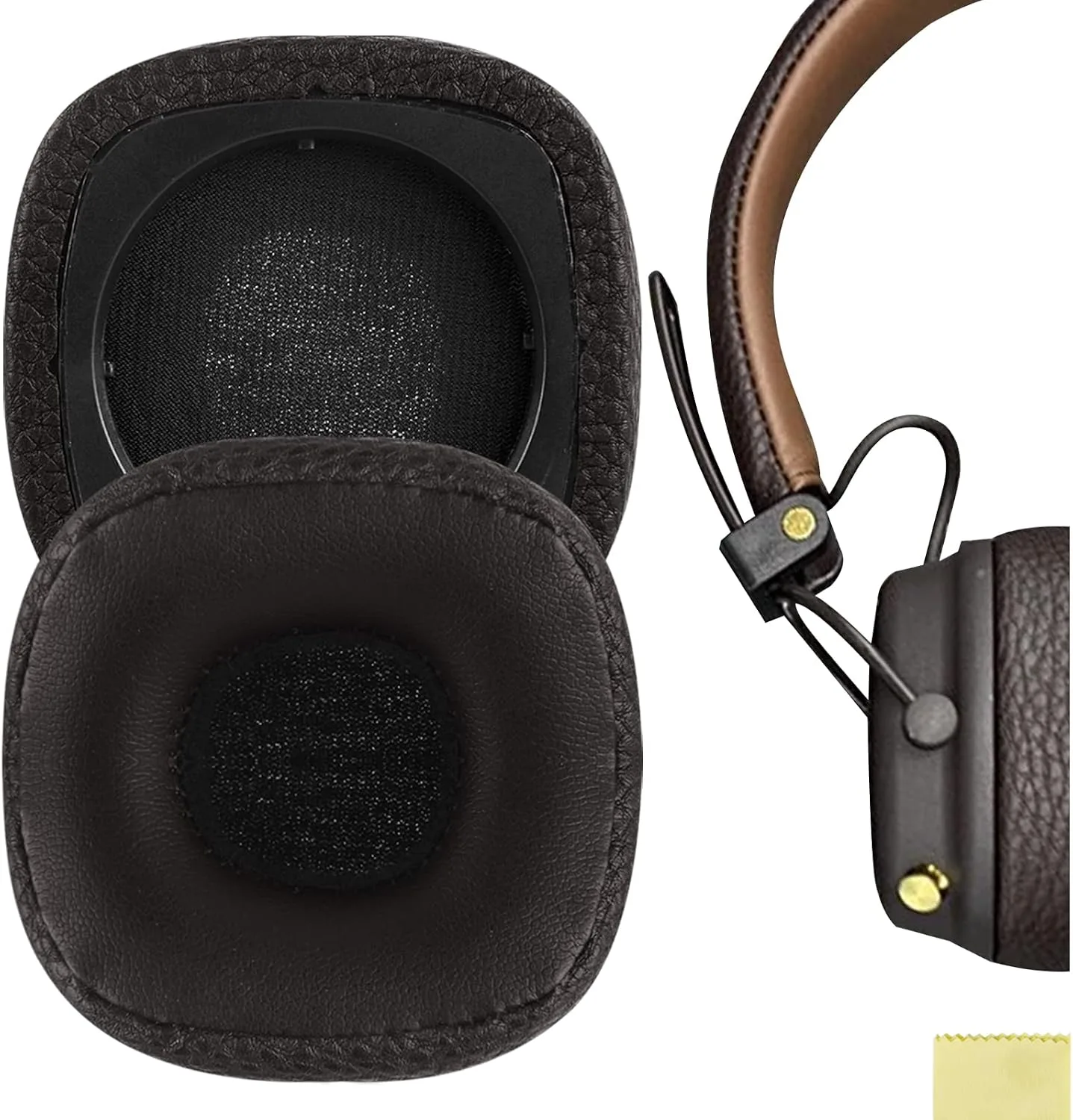 Geekria Replacement Ear Pads for Marshall Major III Wired, Major III Bluetooth Wireless, MID ANC Headphones Ear Cushions, Repair Parts (Brown)