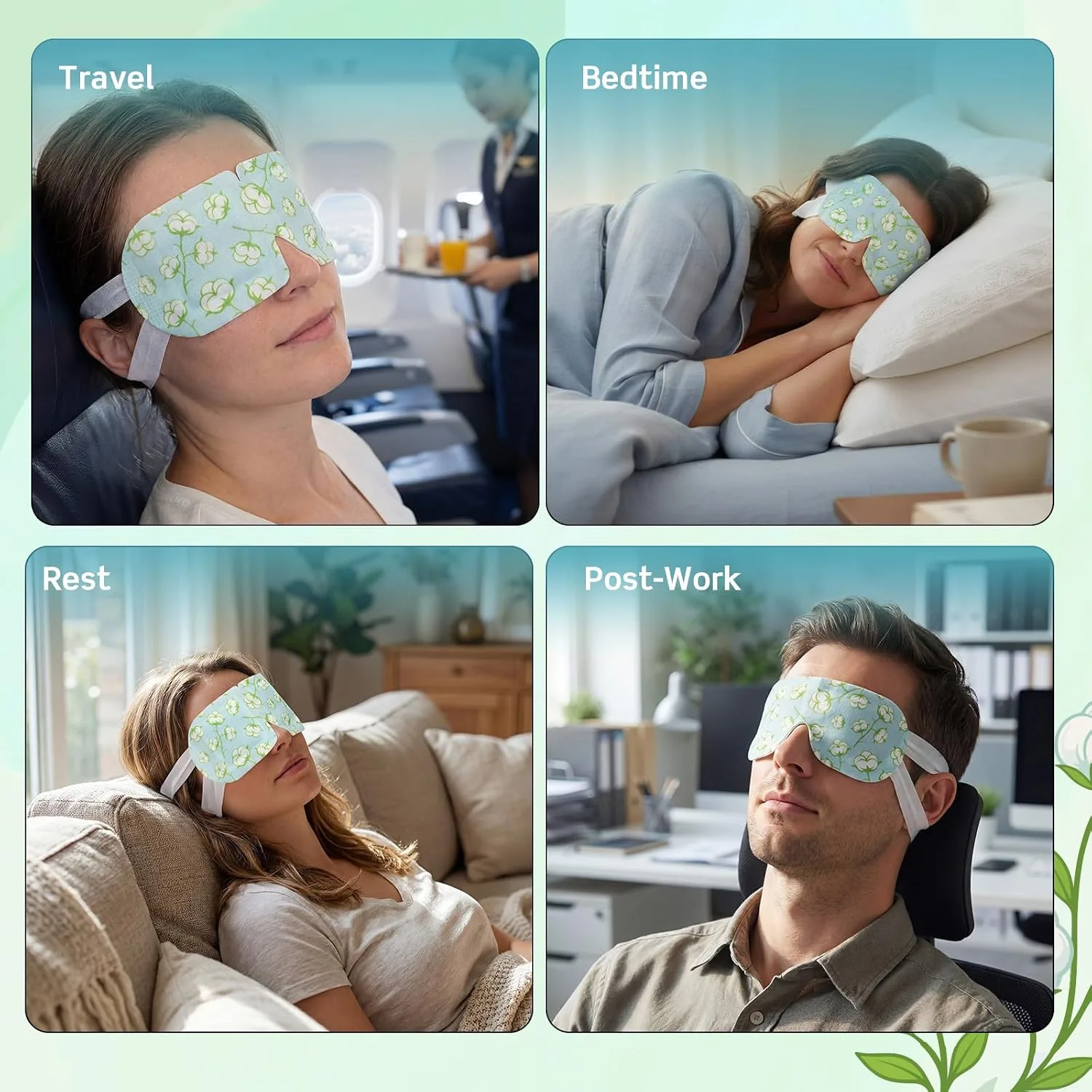 100 Pcs Steam Eye Masks for Dry Eyes Bulk Unscented Self Heated