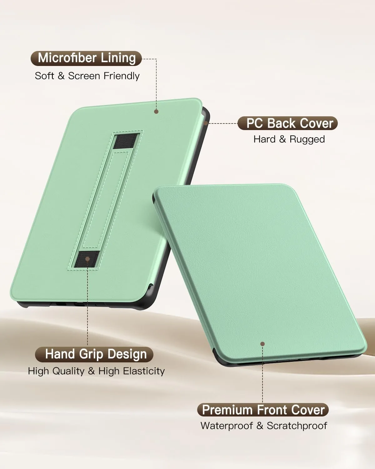MoKo Case for 7" Kindle Paperwhite 12th Gen 2024 & Colorsoft, Agave Green