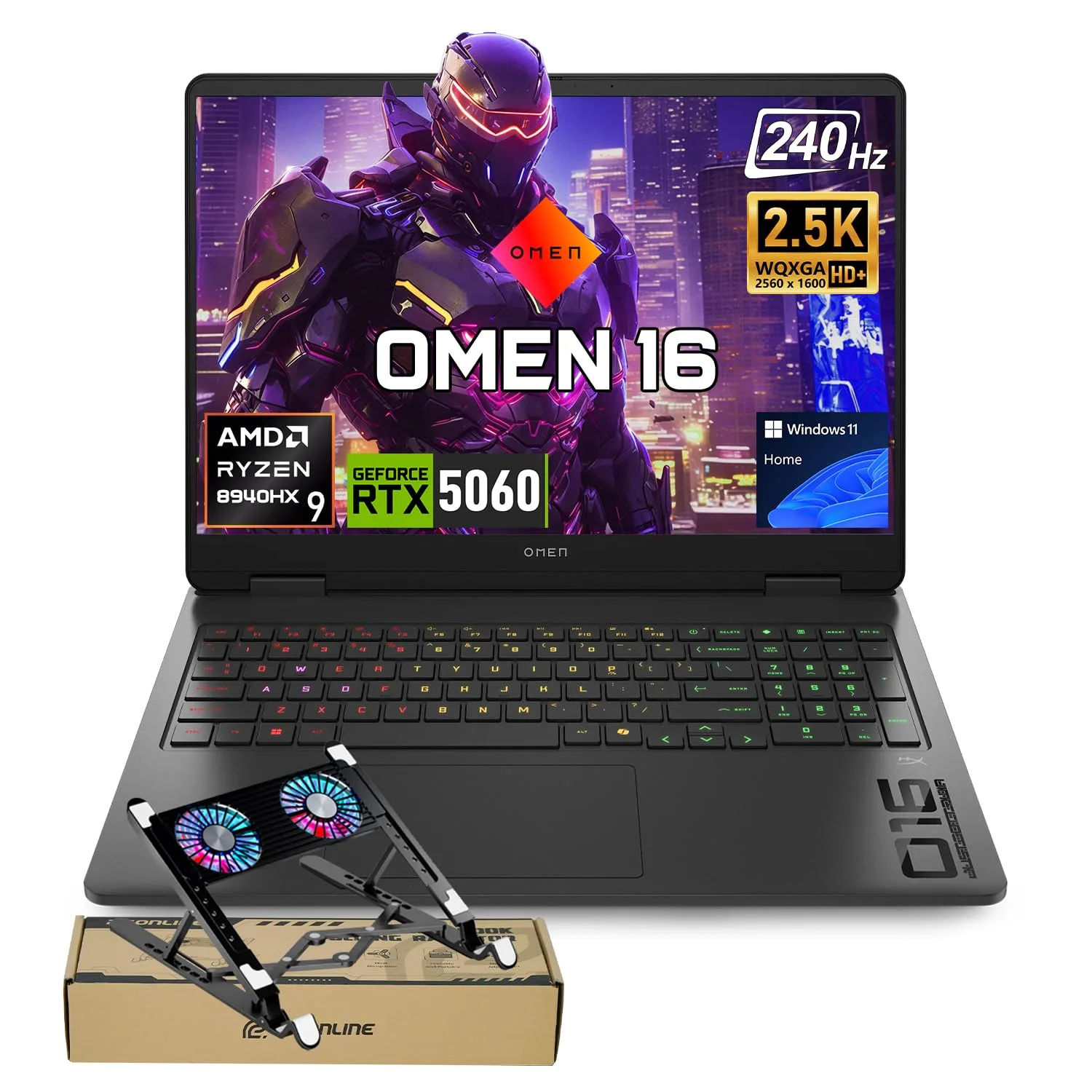 HP Omen 16" 240Hz Ryzen 9 8940HX & 5060 Gaming Laptop, 32GB DDR5 + 1TB SSD