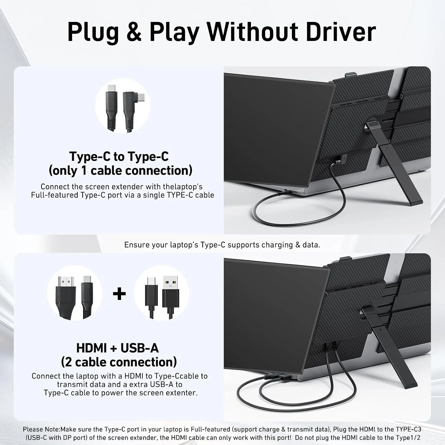 Vixtan Laptop Screen Extender 15.3" FHD 1080P Portable Dual Monitor