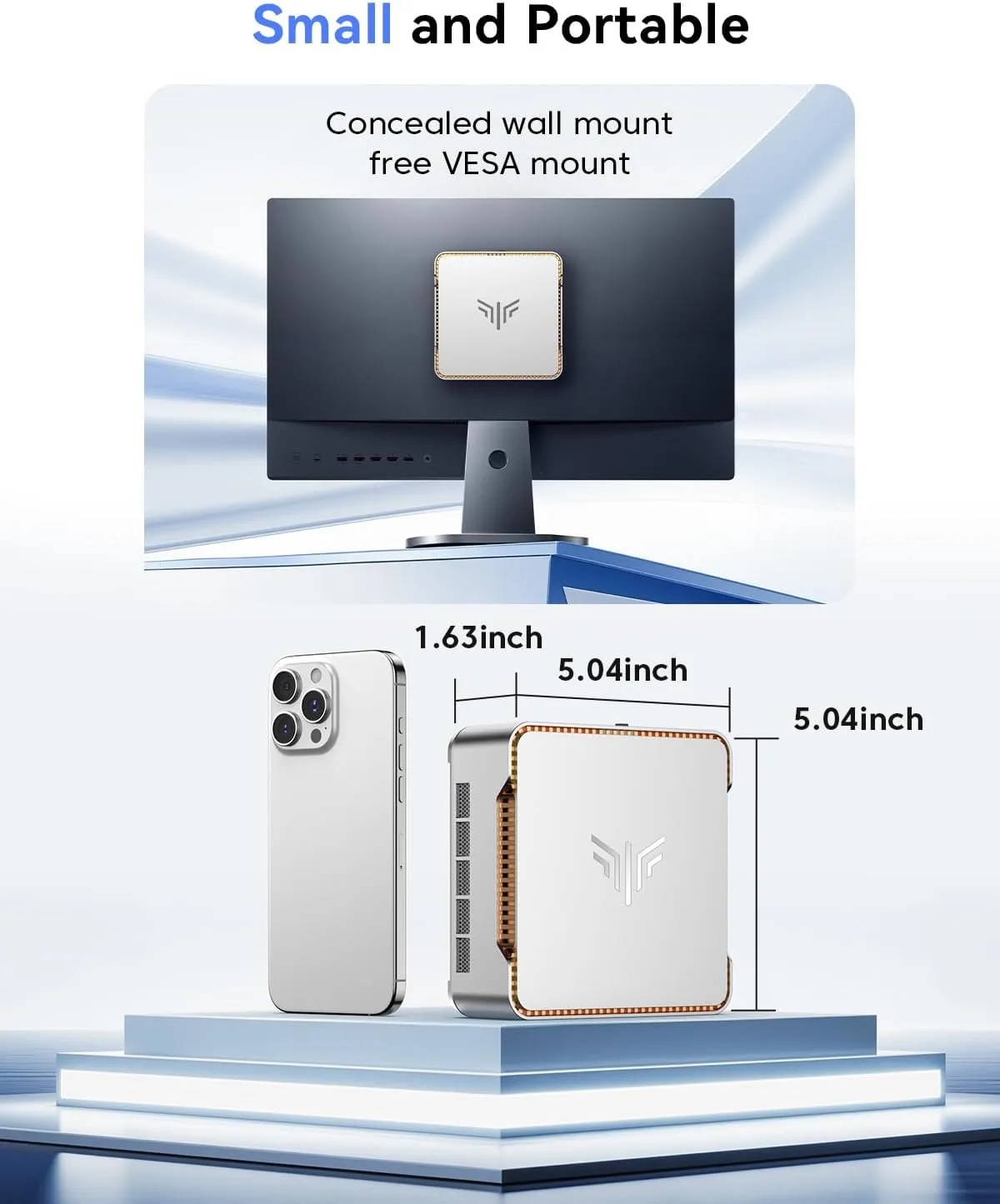 KAMRUI Pinova P2 Mini PC,AMD Ryzen R2544 16GB DDR4 256GB SSD Mini Computers
