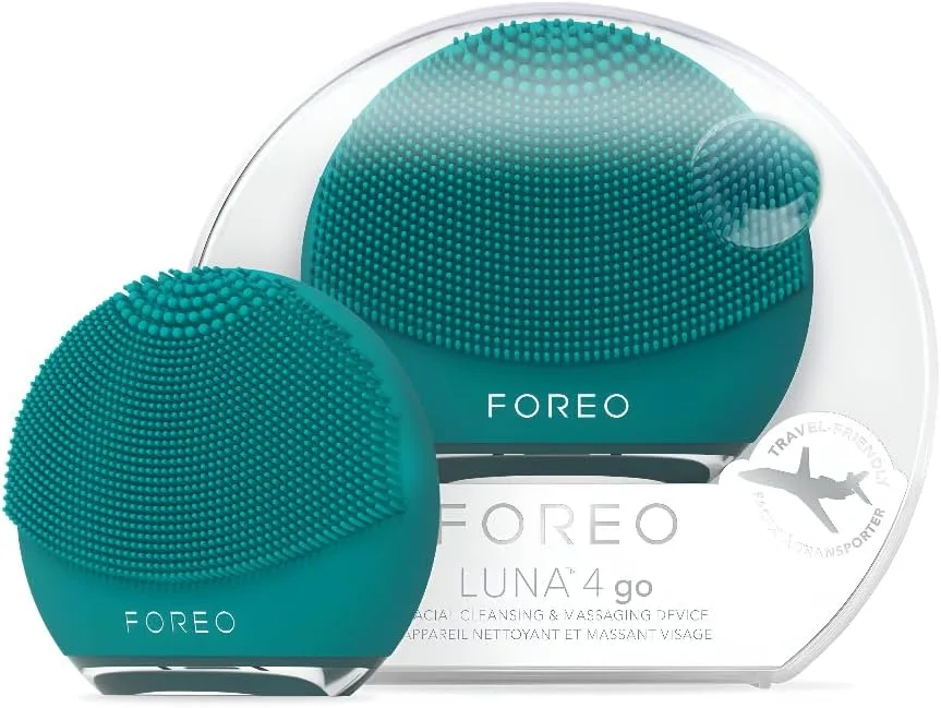 FOREO Luna 4 go Facial Cleansing Brush & Firming Face Massager, Evergreen