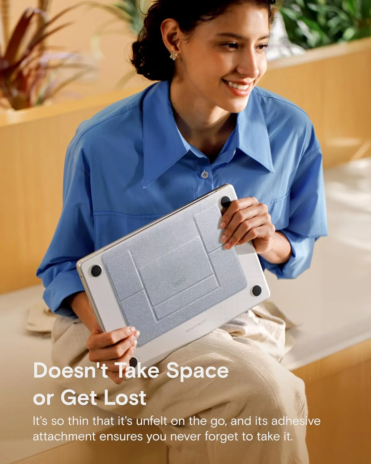 MOFT Invisible Laptop Stand, Stick-On Portable Laptop Riser for Mobile Work