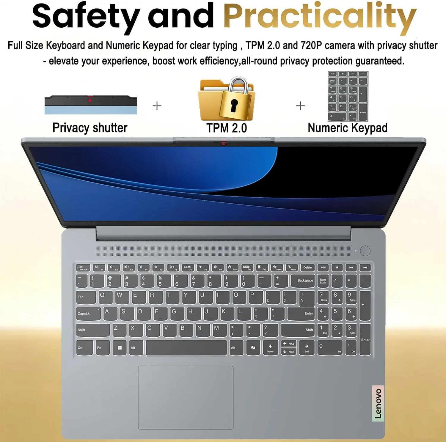 Lenovo 15.6" FHD Business Laptop, Intel Processor, 8GB DDR5, 128GB Storage