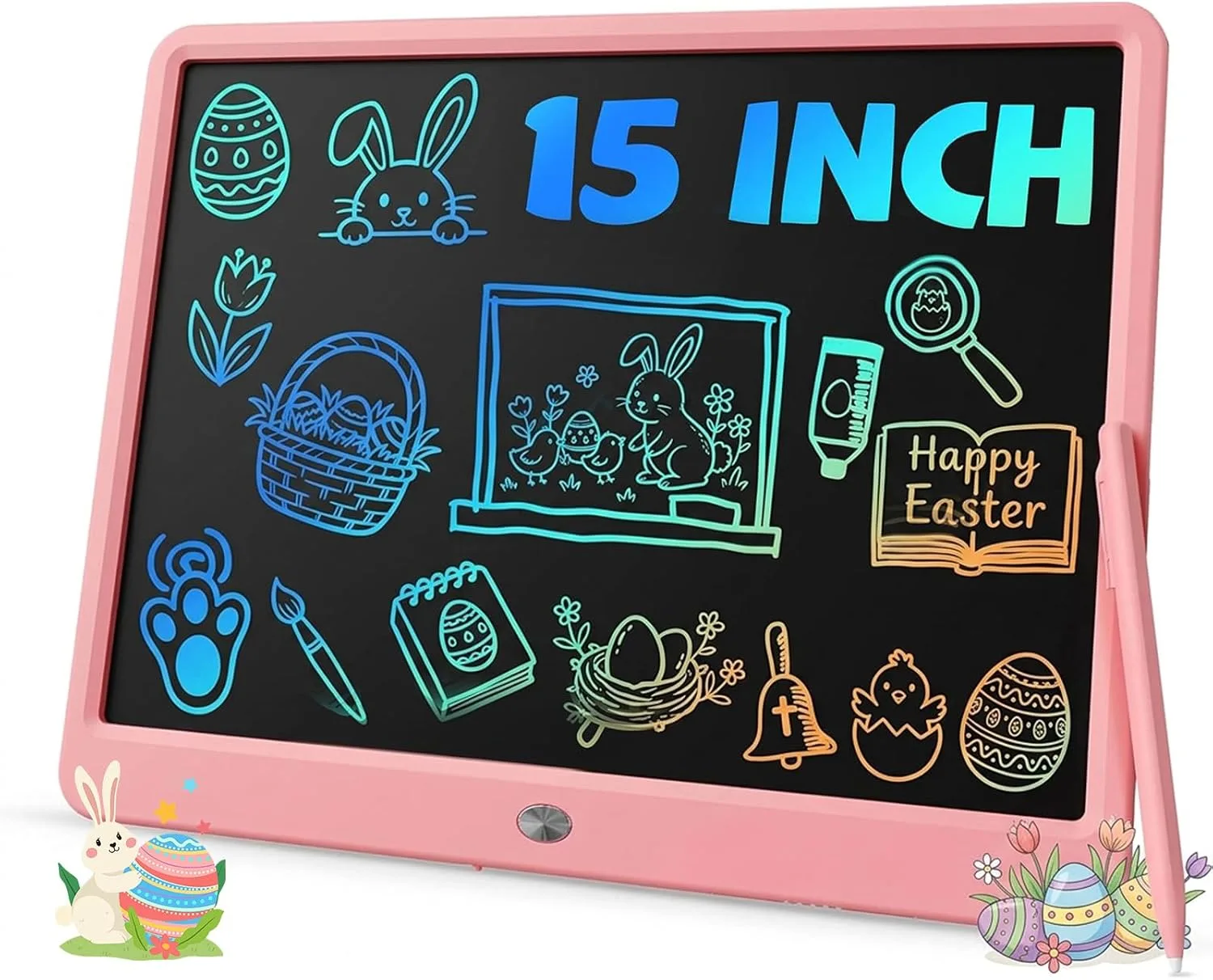 Tableta de Escritura LCD Tekfun 15 pulgadas para Niñas 3-12 años Rosado