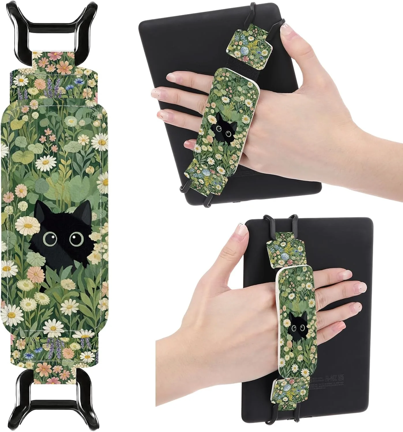 Soporte de mano Berirexrion para Kindle y tablets 6-7.5 pulgadas diseño gato floral