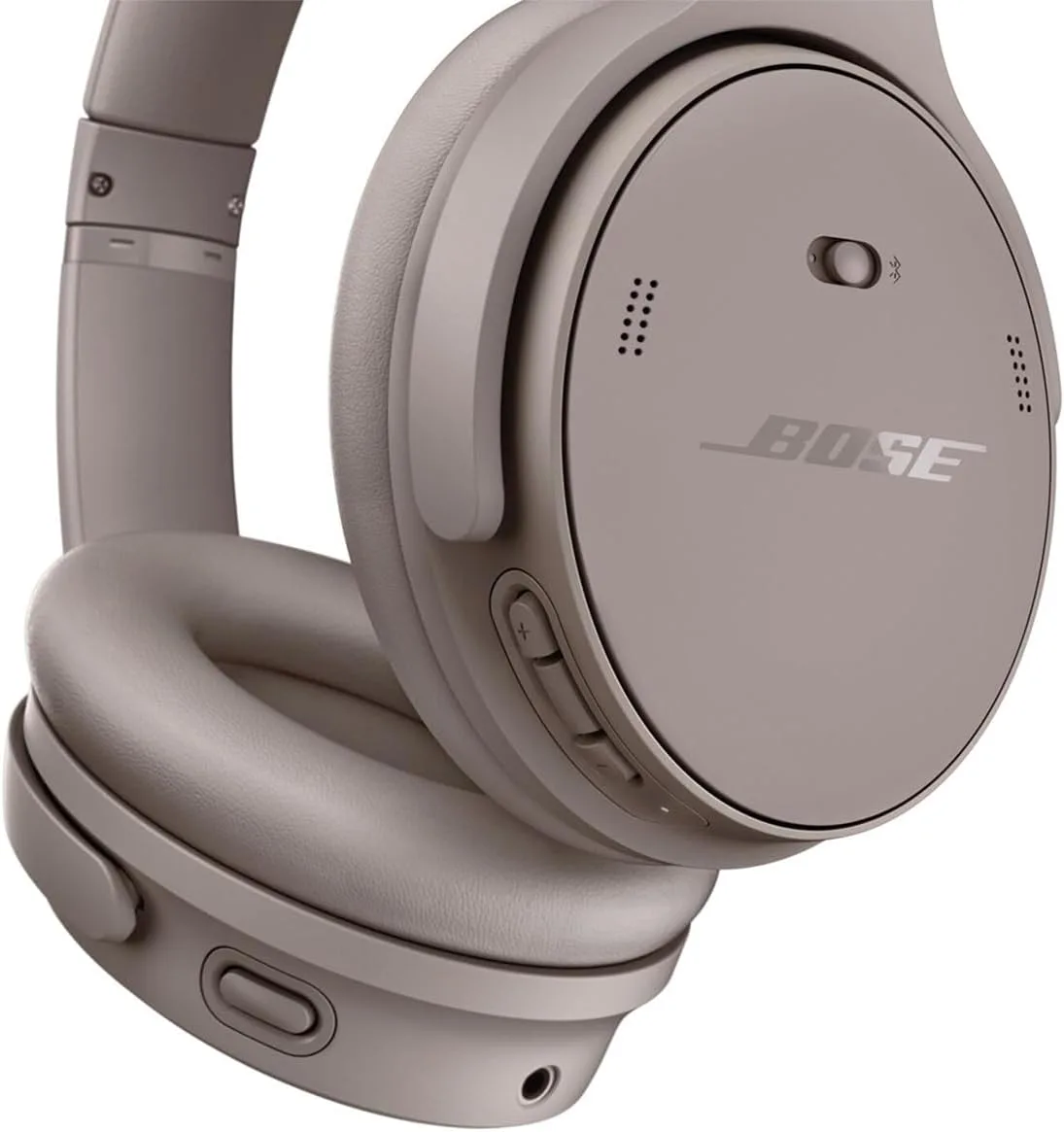 Bose QuietComfort Headphones - Wireless Bluetooth Headphones, Active Over Ear Noise Cancelling and Mic, Deep Bass Bundle + Desktop Headphone Stand + Green Extreme Dual Wall Charger (Sandstone)