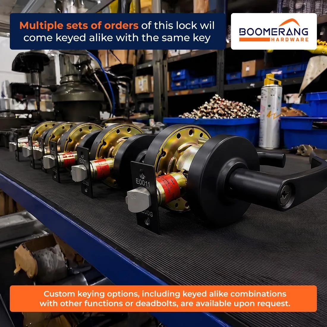 Boomerang Heavy-Duty Entry Function-Keyed Alike Commercial Lever Door Lock