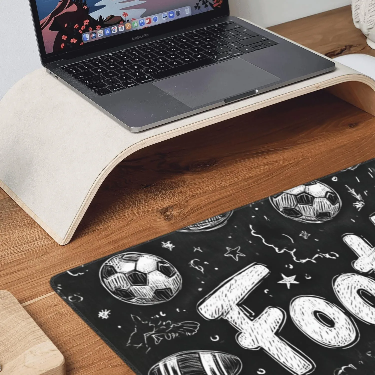 Football Soccer Gaming Mouse Pad, Large Desk Mat, Non-Slip Rubber Base, 35.4" x 15.7", for PC and Laptop