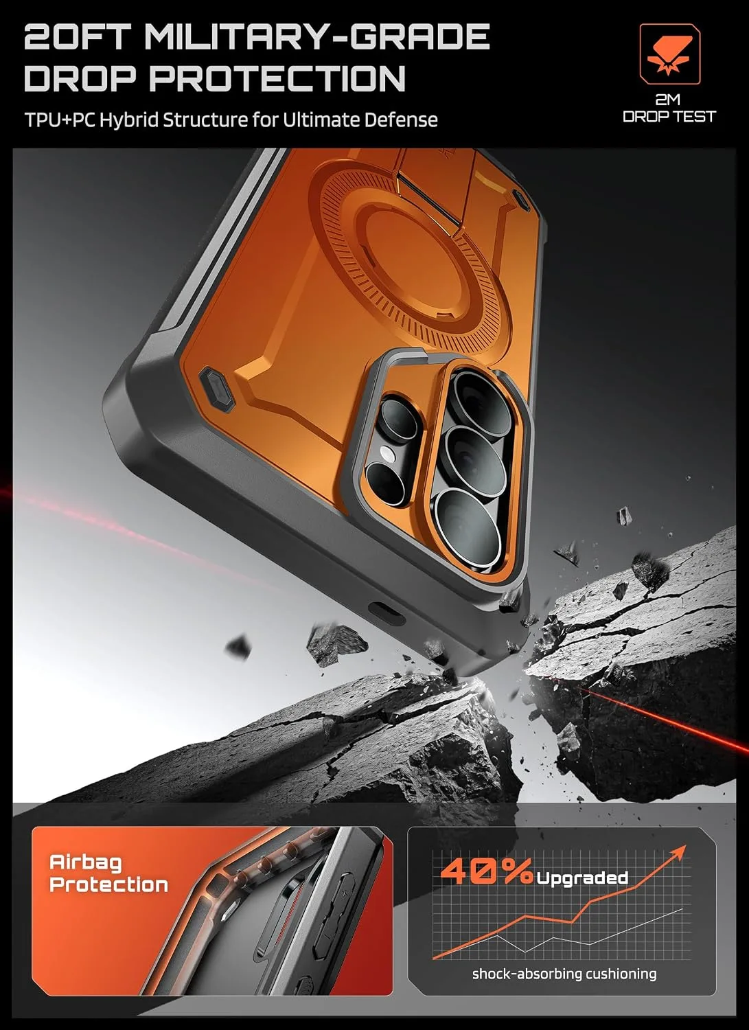 SUPCASE for Samsung Galaxy S26 Ultra Case with Built-in Stand, Coral