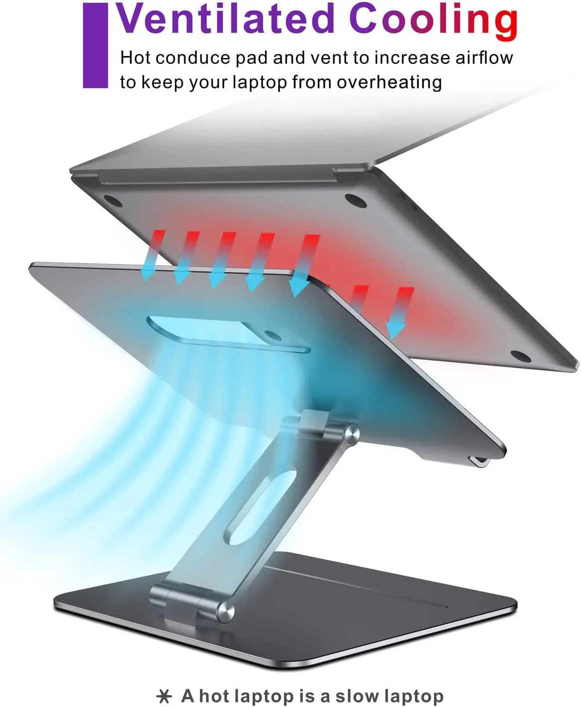 Aluminum  Laptop Stand for Desk fits MacBook Air Pro 10-17.3''