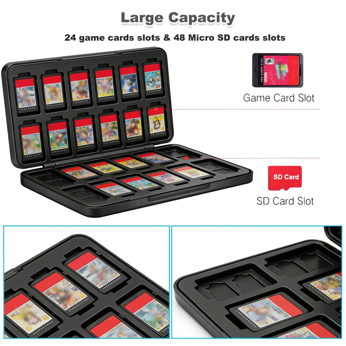 Game Case for Nintendo Switch/Switch 2/OLED/Lite, Portable Switch Game Case