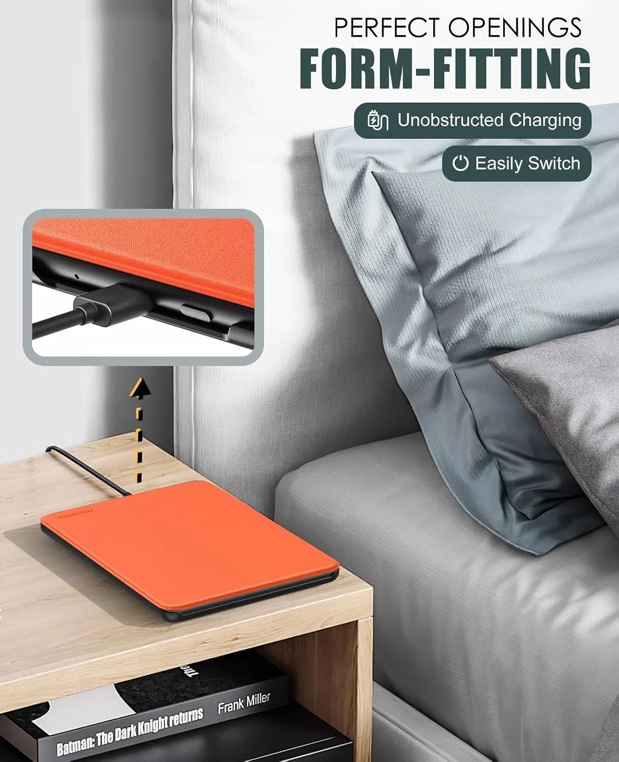 MoKo Case for 7" Kindle Paperwhite 12th Gen&Colorsoft 2024, Orange