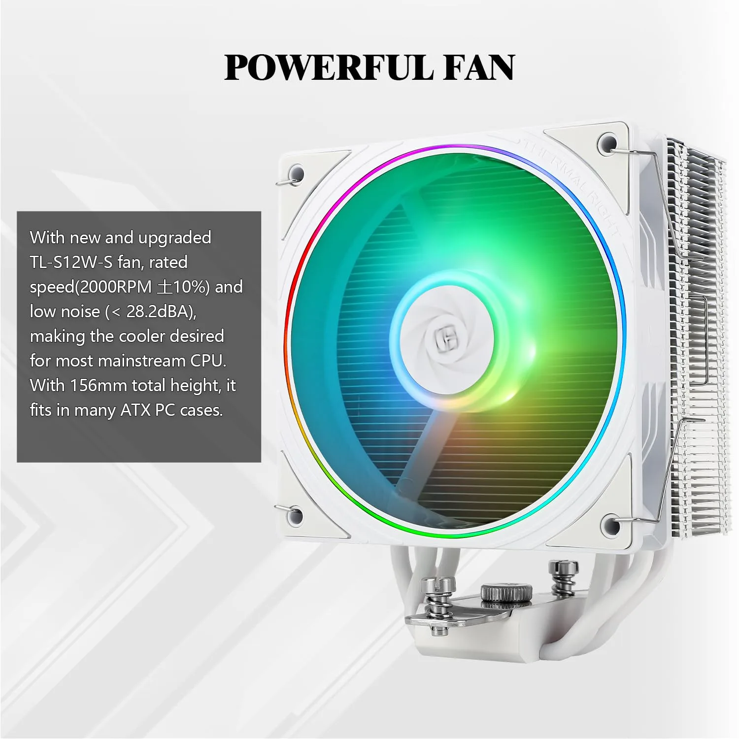 Thermalright Assassin Spirit 120 EVO White ARGB CPU Air Cooler, 120mm PWM Quiet ARGB Fan with 2000RPM Speed,Low Noise Computer White CPU Cooling, Support AM4/AM5,Intel LGA1851/1700/1150/1151/1200