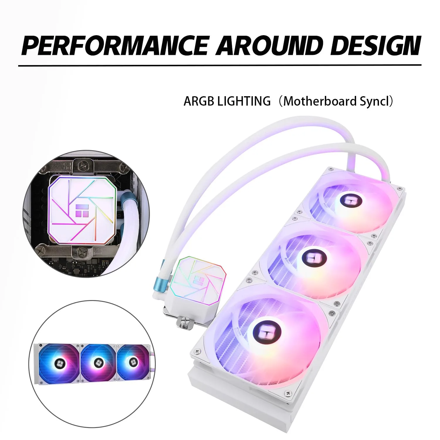 Thermalright Aqua Elite 360 White V3 CPU Liquid Cooler, AIO Pump Head Speed Up to 2800RPM, TL-C12W-S V2×3 PWM Fans, for AMD/AM4/AM5, Intel LGA1150/1151/1200/1700/1851, Computer CPU Aio Cooler