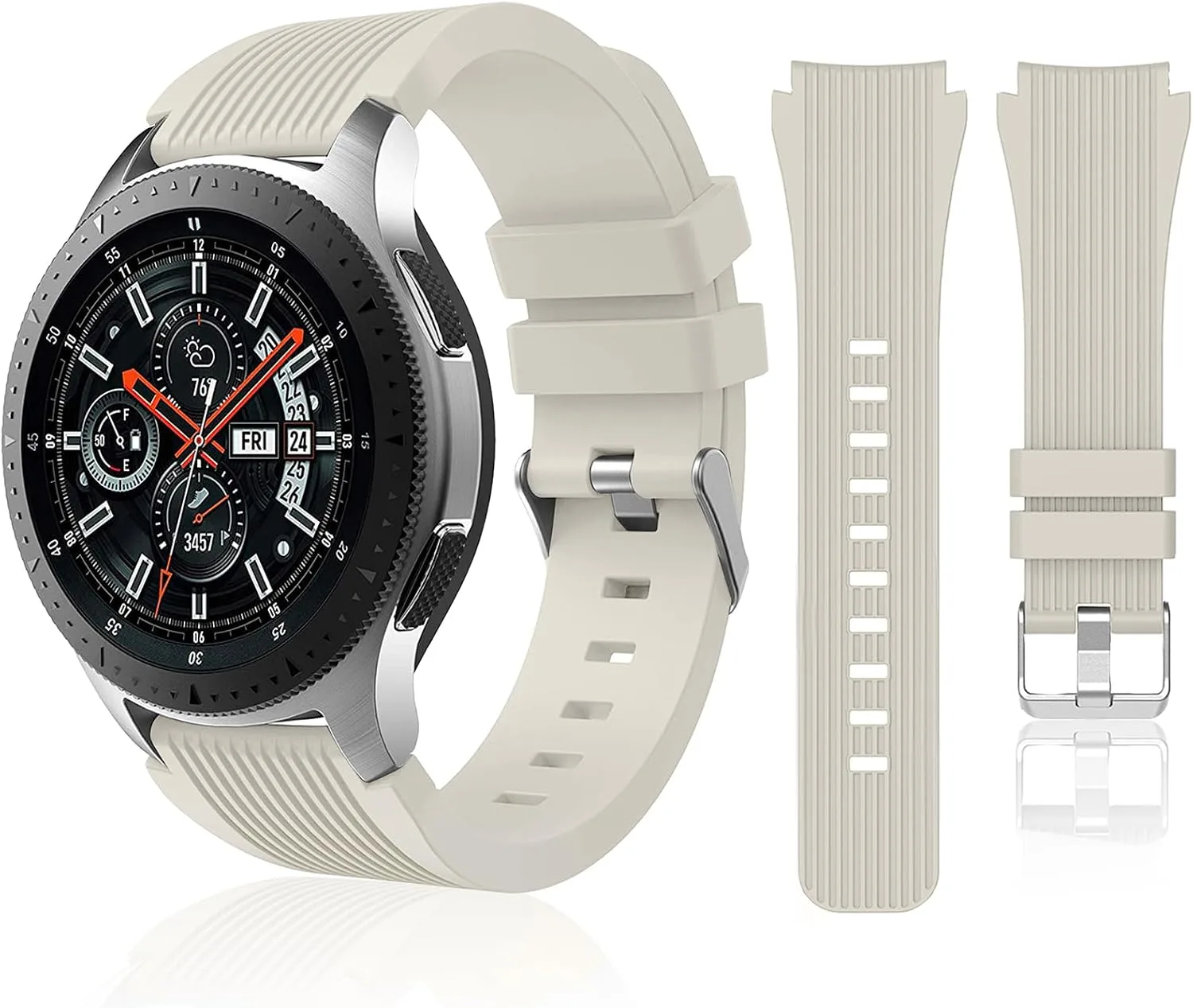 HSWAI Compatible with Samsung Galaxy Watch 46mm Bands/Gear S3 Frontier, Classic Watch Bands/Galaxy Watch 3 Bands 45mm, 22mm Soft Silicone Bands Bracelet Sports Strap for Men & Women.