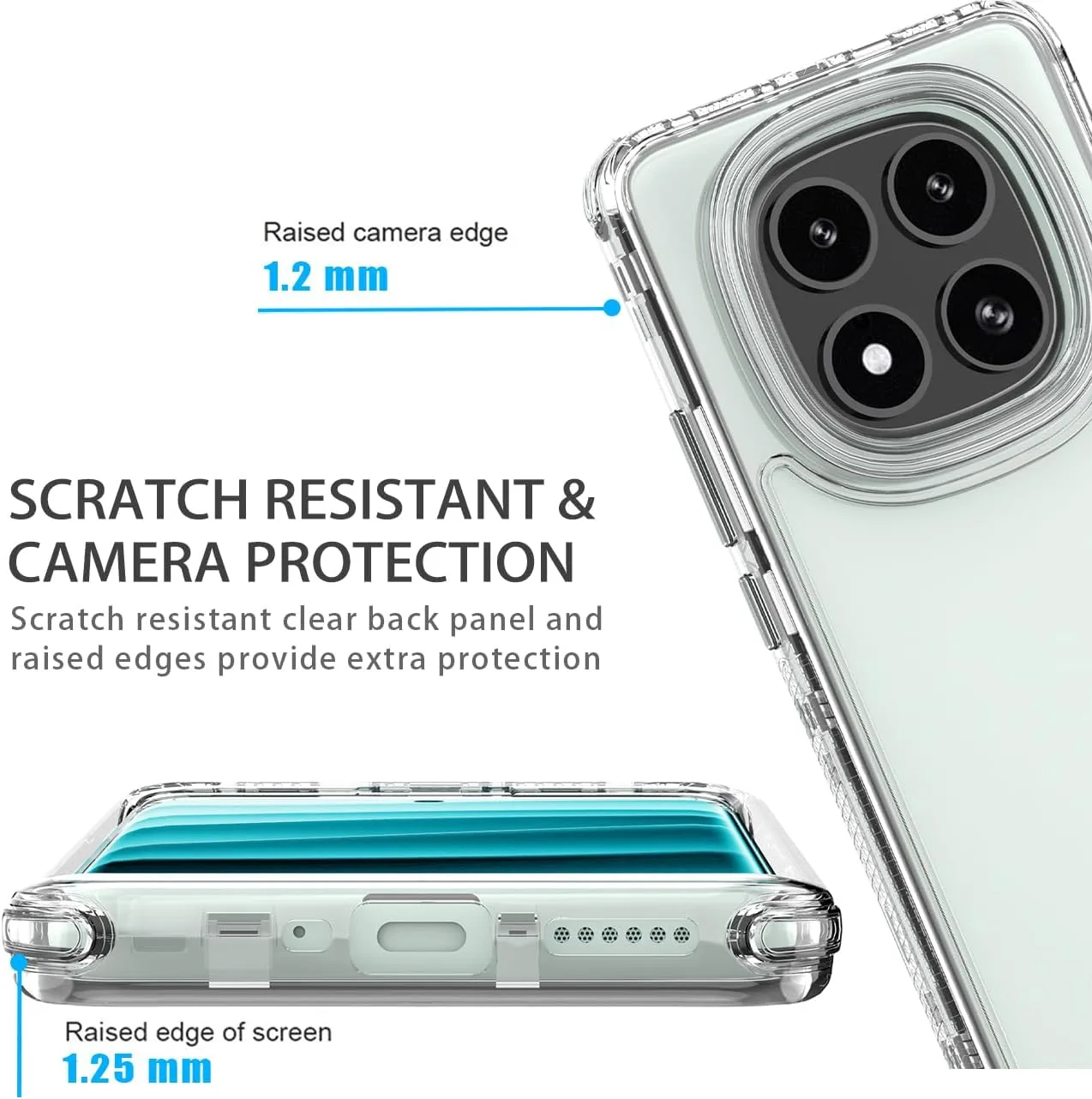 for Redmi Note 14 Pro Plus 5G Case/Redmi Note 14 Pro 4G Case with Tempered Glass Screen Protector, Crystal Clear Full Body 3 Layer Protective Phone Cover for Xiaomi Redmi Note 14 Pro+ 5G Clear
