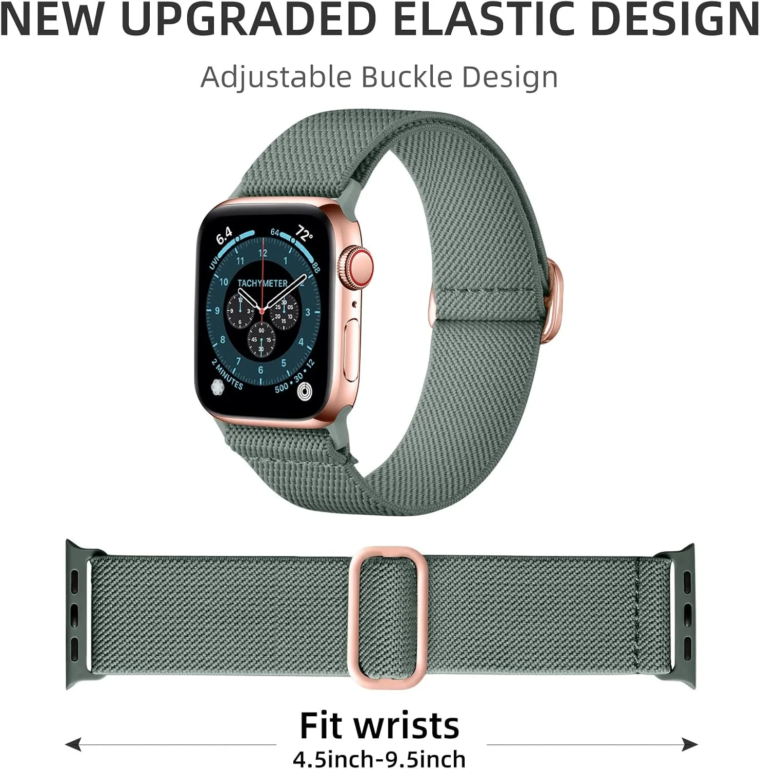 DaQin 3 Pack Stretchy Solo Loop Compatible with Apple Watch Bands Men Women