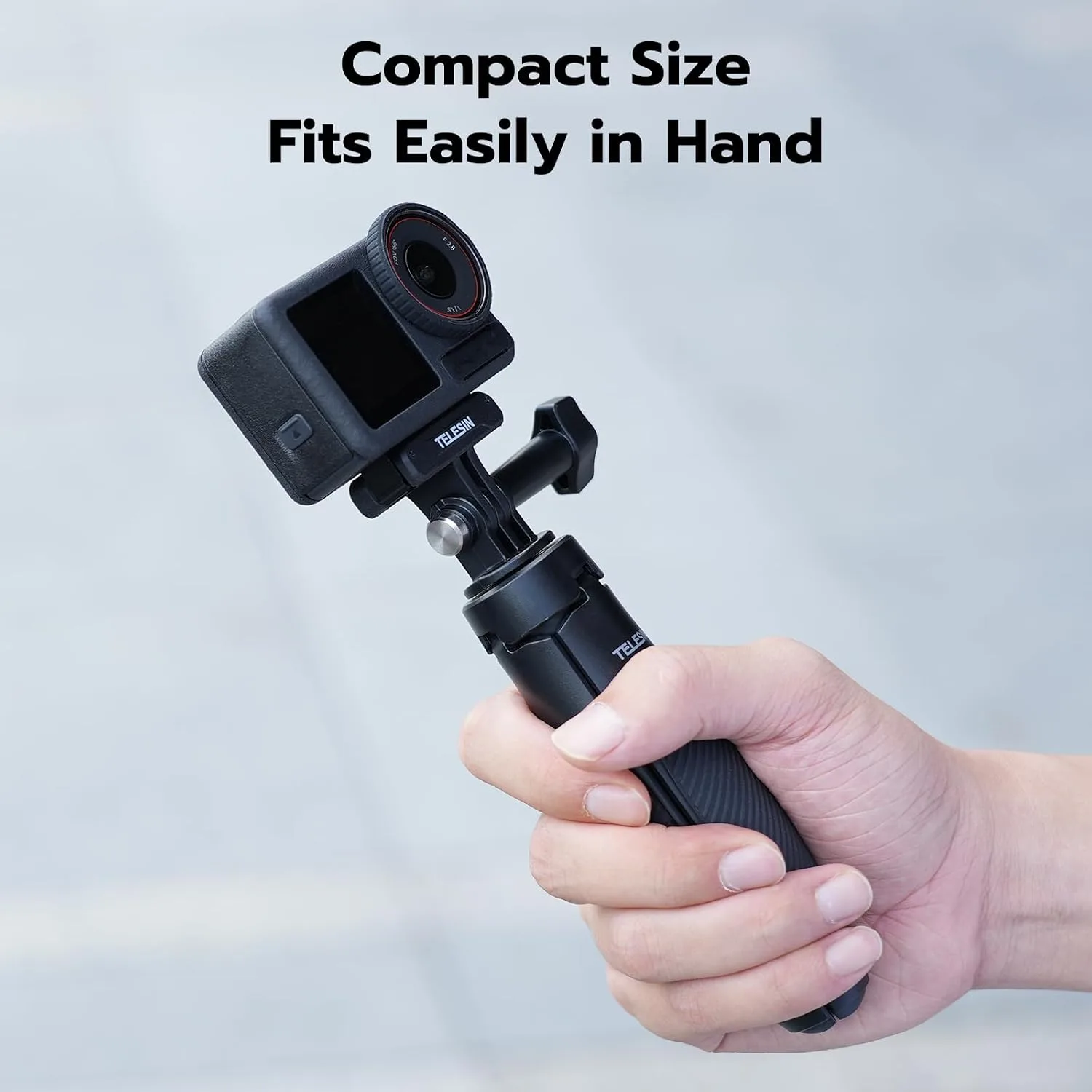 TELESIN 15.7" Mini Selfie Stick Tripod for DJI GoPro Insta360 Action Camera