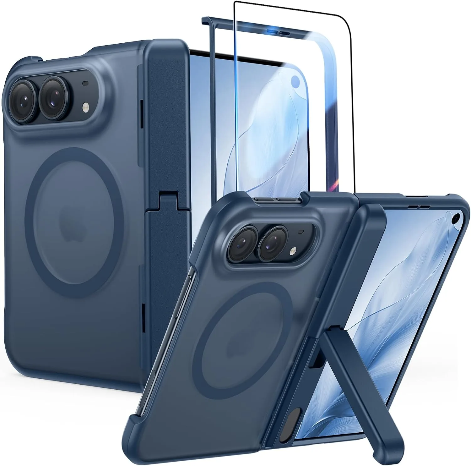 Carcasa para iPhone Fntcase Duo con soporte y protección reforzada azul