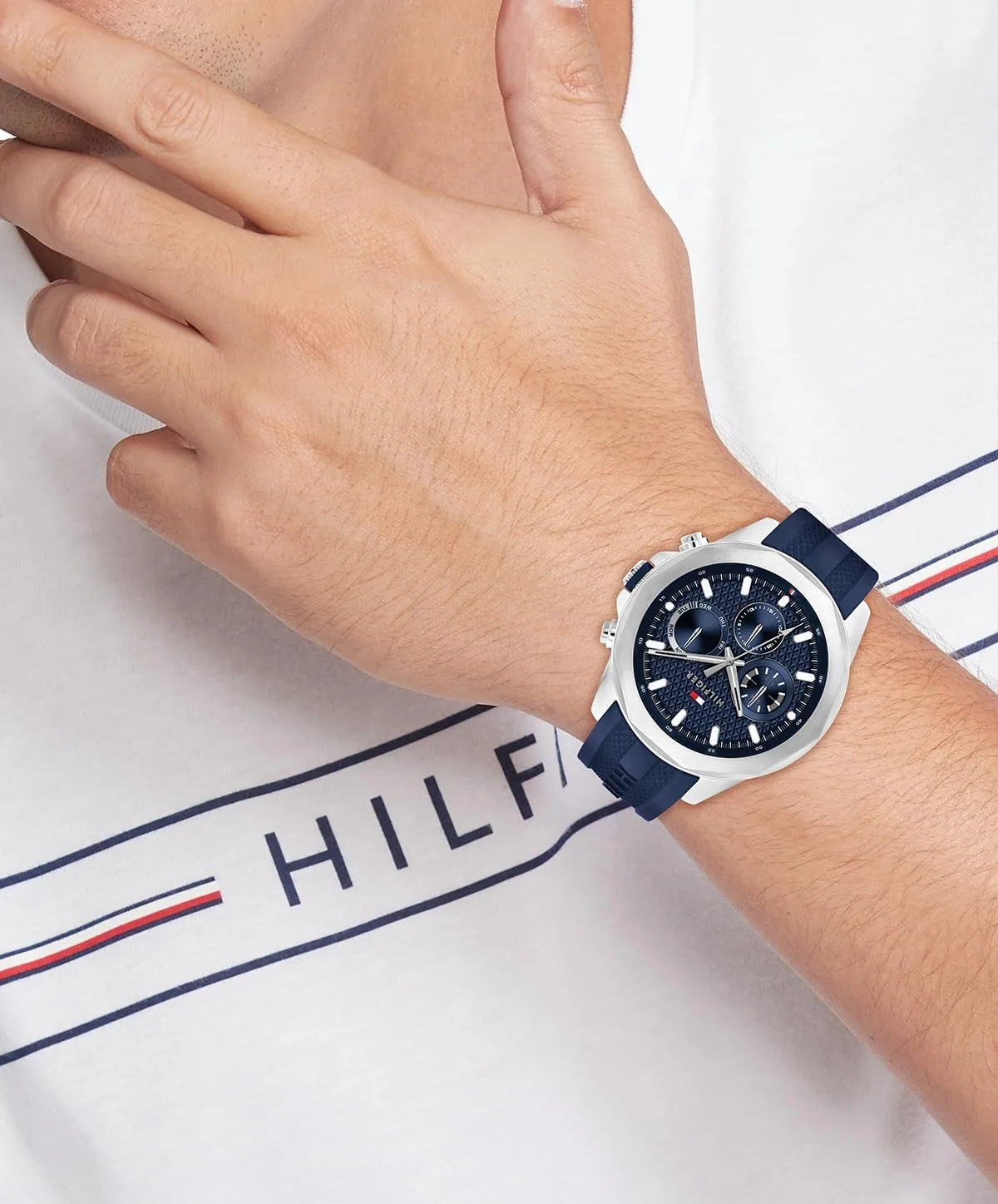 Tommy Hilfiger Men's Multifunction Quartz Watch, Stainless Steel Bracelet, Water Resistant 5 ATM, Urban Stylish Timepiece, Gift for Him, 46mm