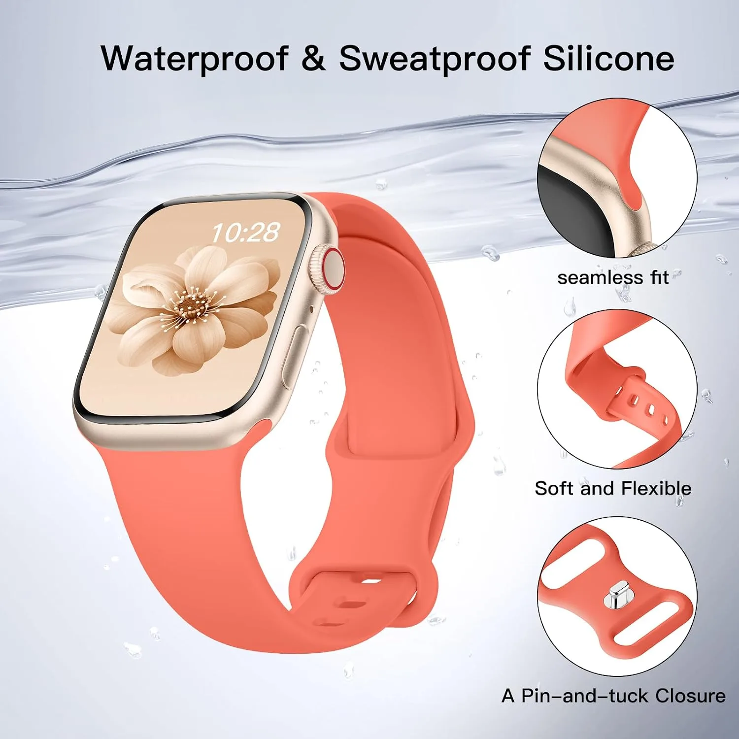 Sport Silicone Band Compatible with Apple Watch Bands for Women Men