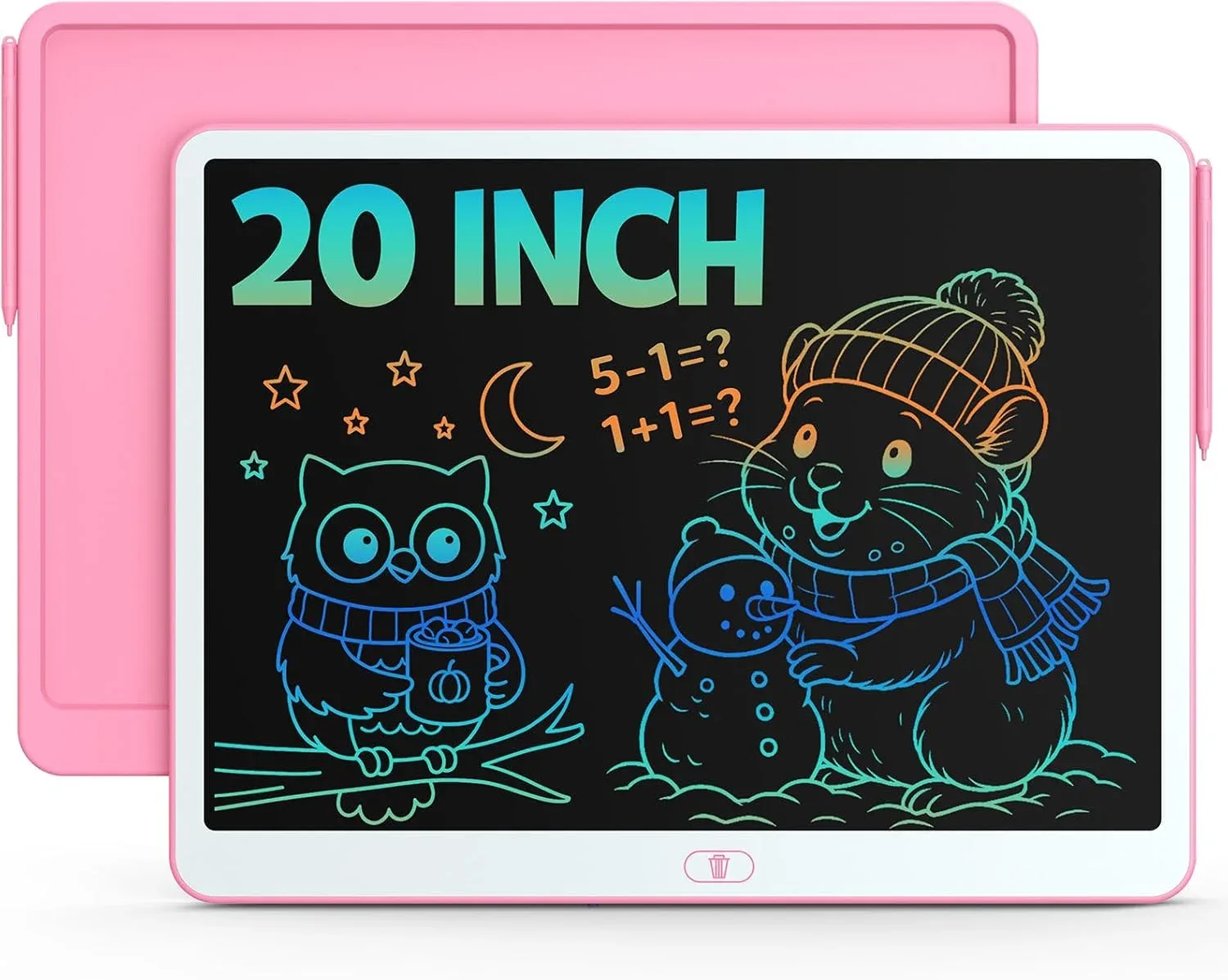 Pizarra LCD Bravokids 20 pulgadas para dibujo infantil Rosa