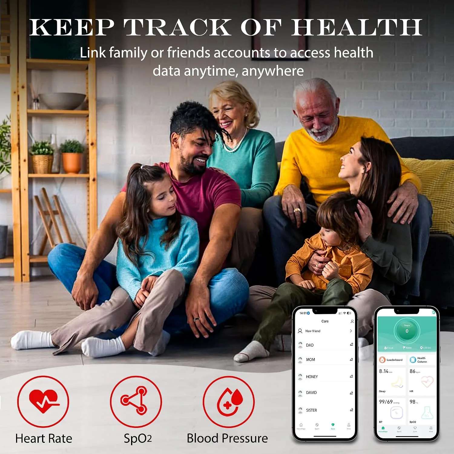Smart Health Ring Fitness Tracker for Men Women, Rose Gold 8