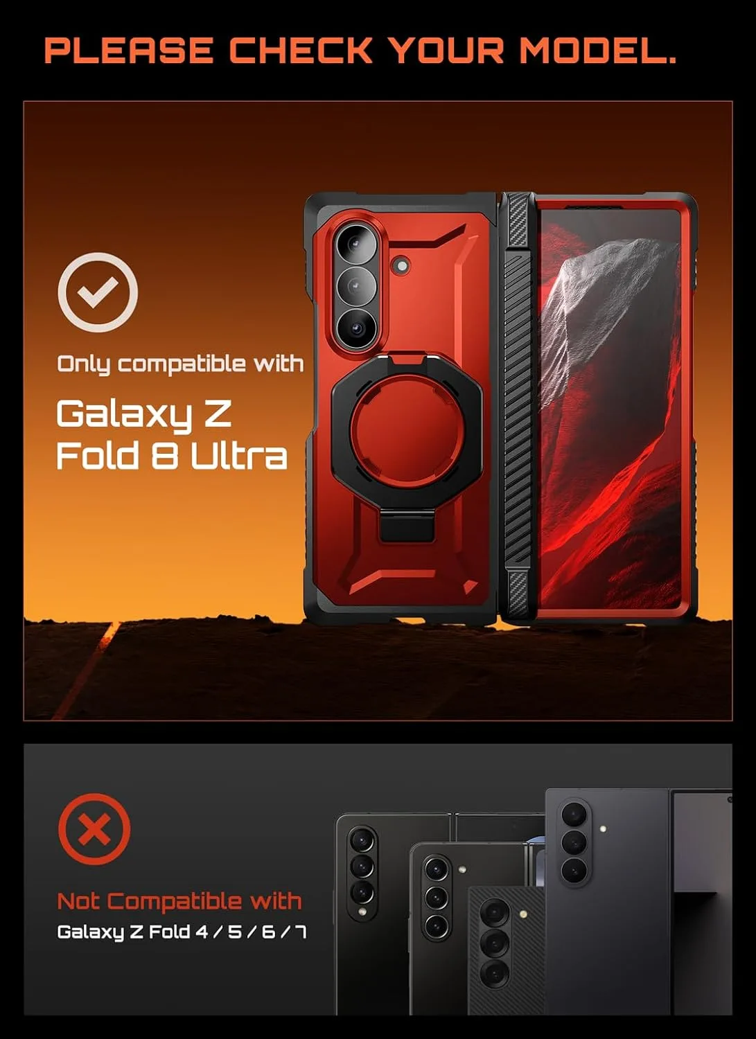 SUPCASE for Galaxy Z Fold 8 Ultra Case, Glass & Privacy Screen, Full Hinge