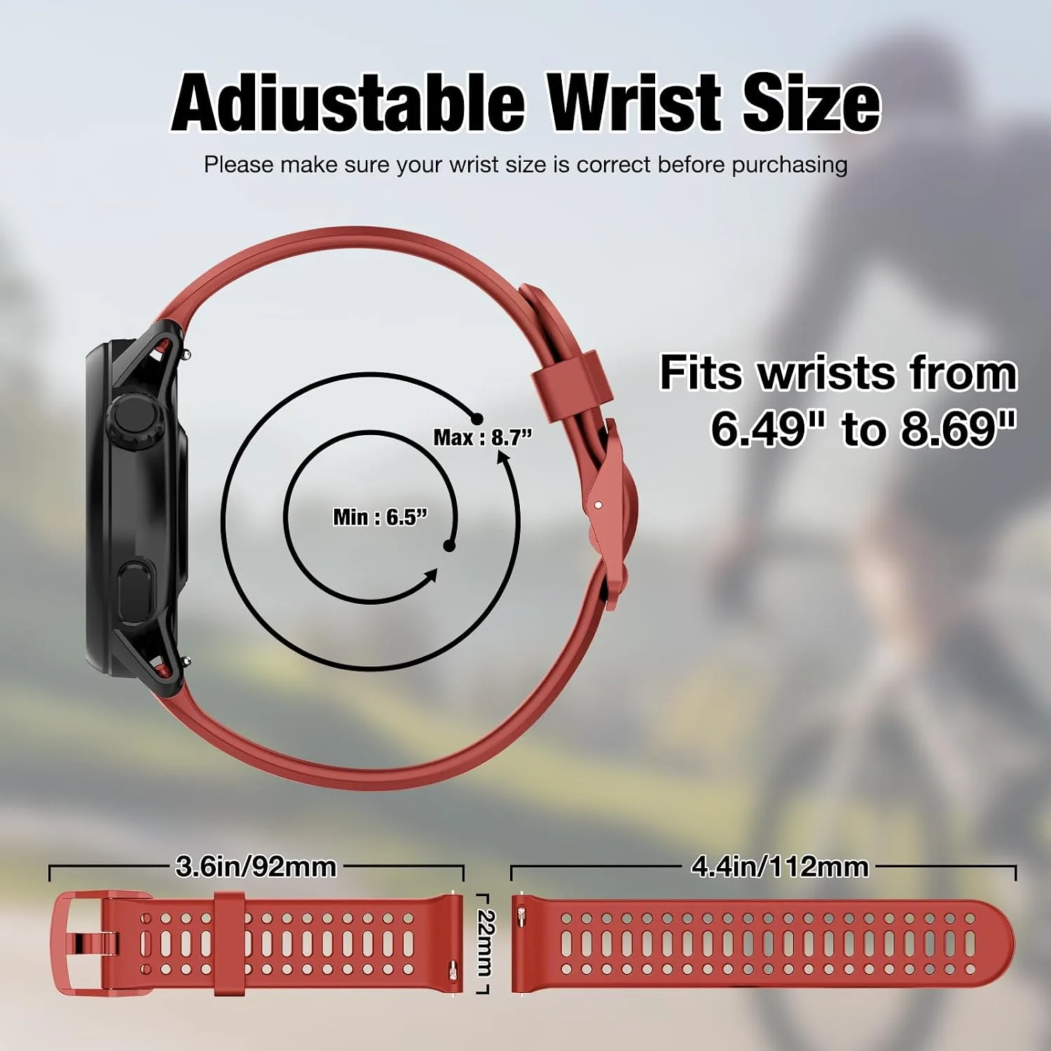 Watch Band for COROS PACE 3/PACE Pro/APEX 2 Pro/APEX Pro/APEX 46mm, 22mm Quick Release Silicone Replacement Band