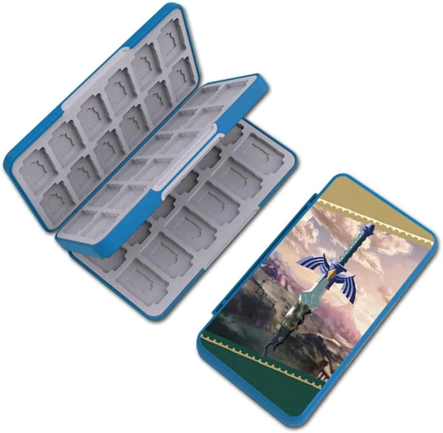 PERFECTSIGHT 48 Switch Game Card Case for Nintendo Switch 2/ OLED/ Lite, Switch Game Holder Cartridge Case with 48 Game & Micro SD Cards Storage, Skyward Sword