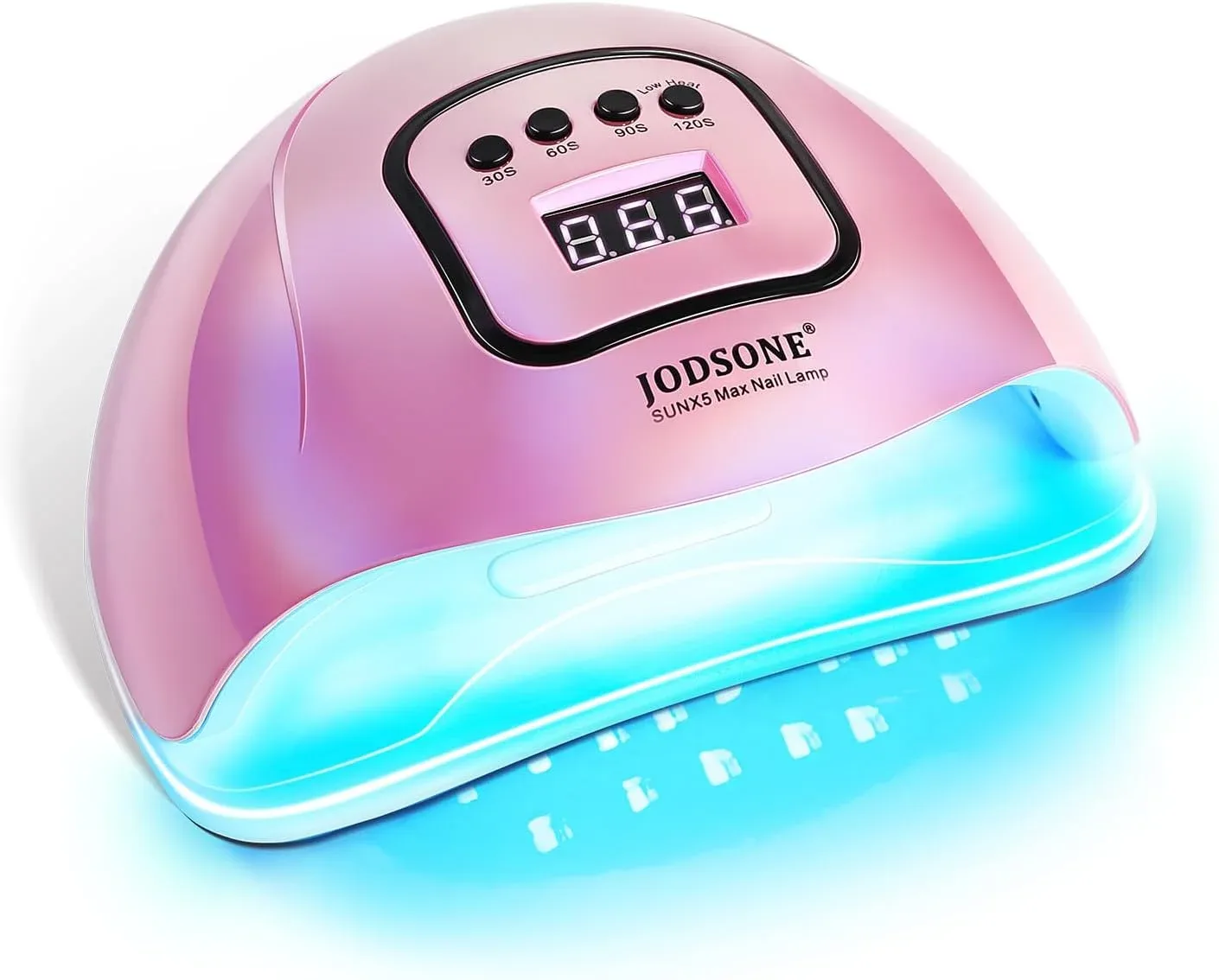 Lámpara UV LED Jodsone para uñas de gel rosa con 4 temporizadores y sensor automático