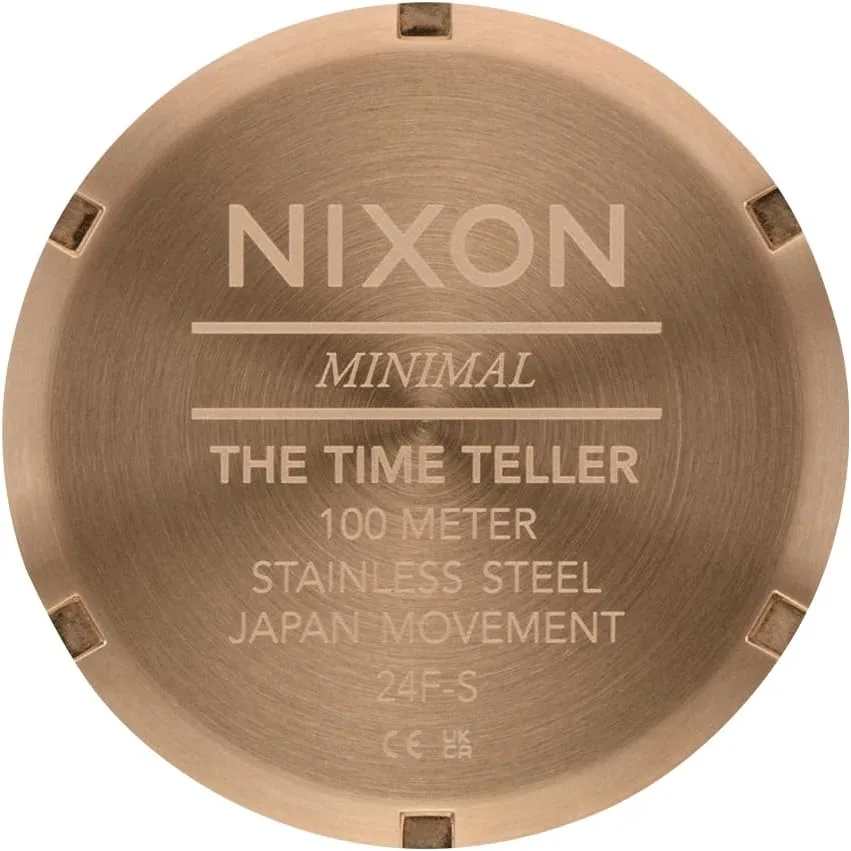 NIXON Time Teller A045 - 100m Water Resistant Men's Analog Fashion Watch (37mm Watch Face, 19.5mm-18mm Stainless Steel Band)