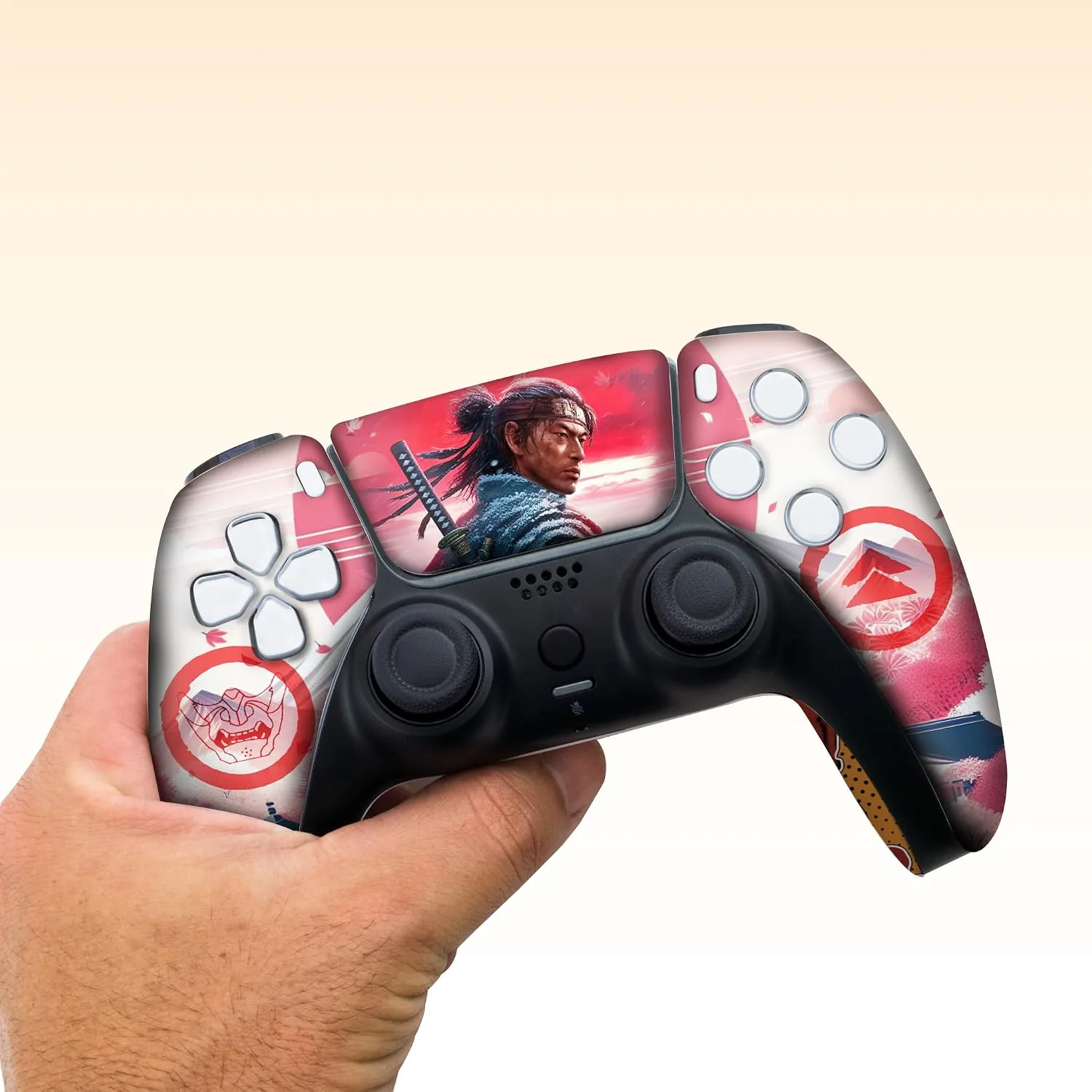 Ghost of Tshushiima Custom PS-5 Controller Wireless compatible with Play-Station 5 Console by BCB Controllers | Proudly Customized in USA with Permanent HYDRO-DIP Printing (NOT JUST A SKIN)