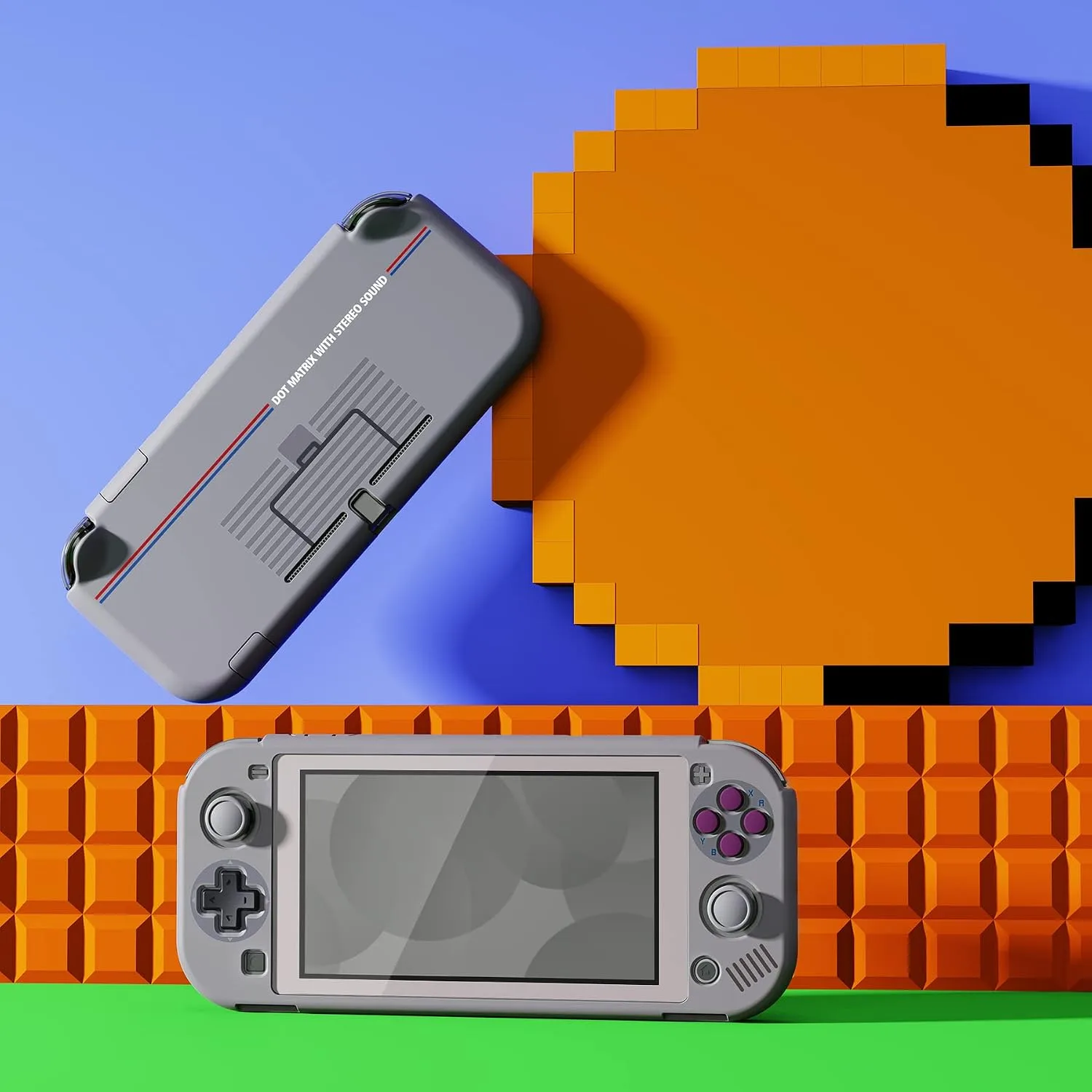 eXtremeRate PlayVital Classic 1989 GB DMG-01 Protective Grip Case for Nintendo Switch Lite, Hard Cover for Nintendo Switch Lite - Screen Protector & Thumb Grips & Buttons Caps Stickers Included