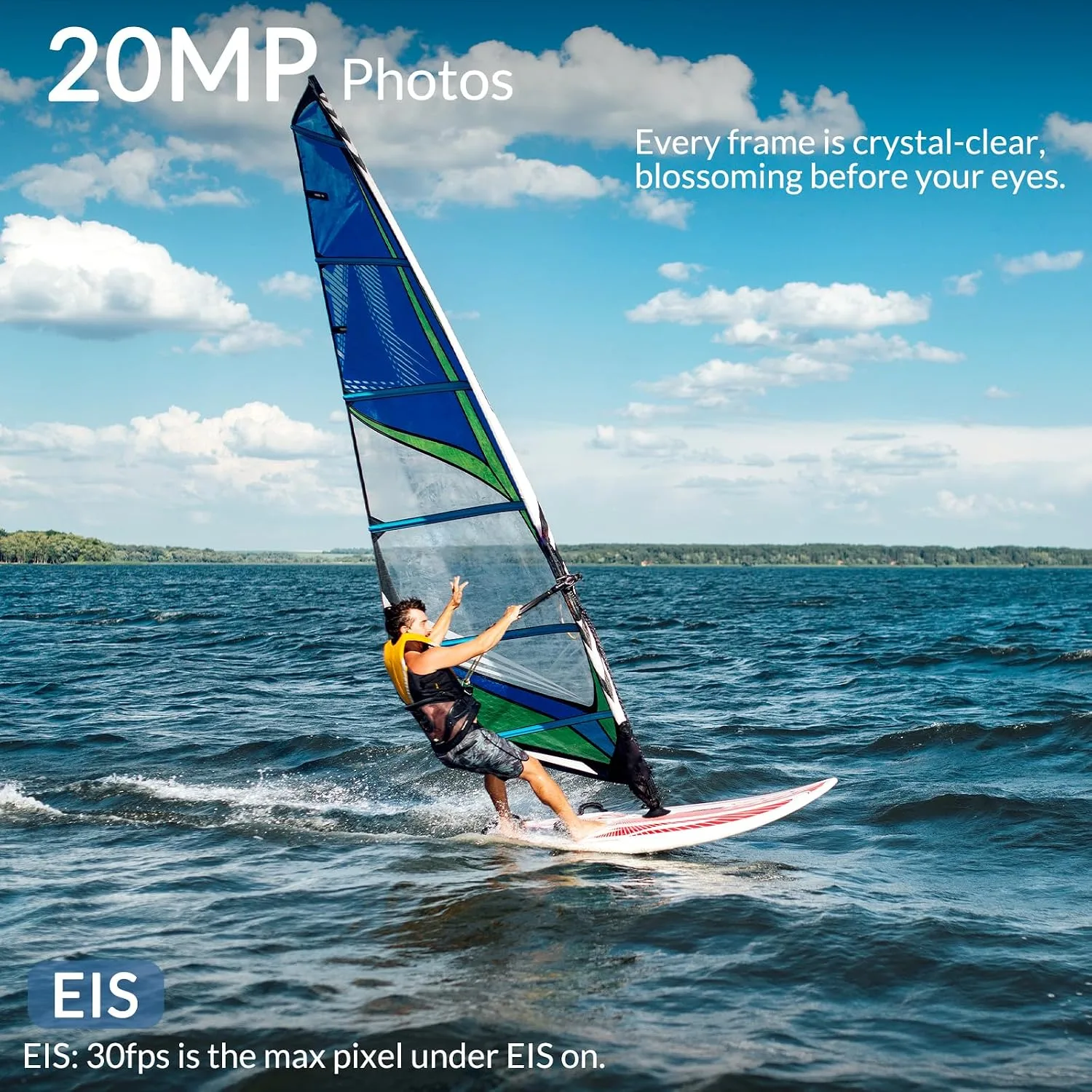 icefox i8 20MP 5X Zoom Action Camera, Waterproof Underwater Camera with Optimized EIS, Snap Pro Video & Photo Editing, WiFi Remote Control for Diving, Cycling, and Vlogging