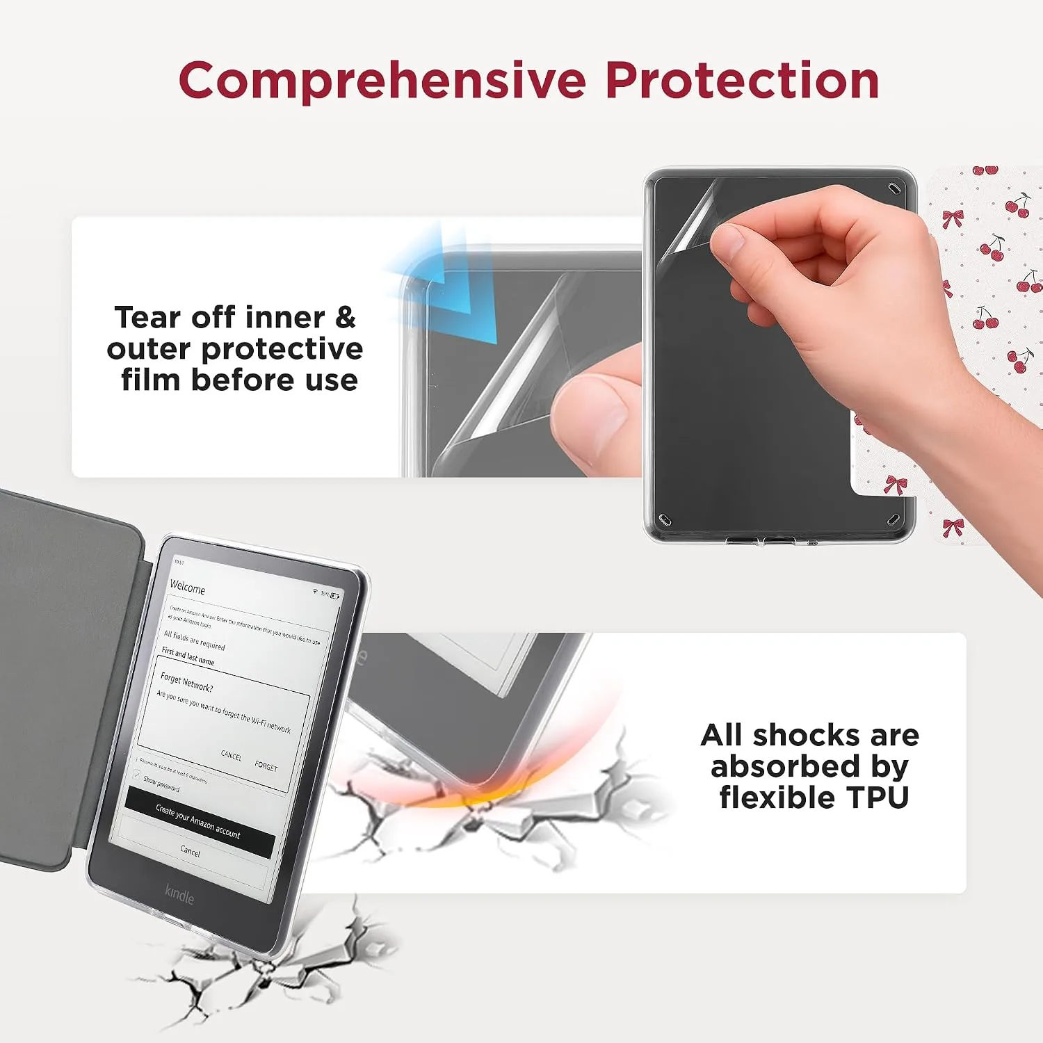 Clear Case for 7'' Kindle Paperwhite 12th Gen 2024 & Colorsoft
