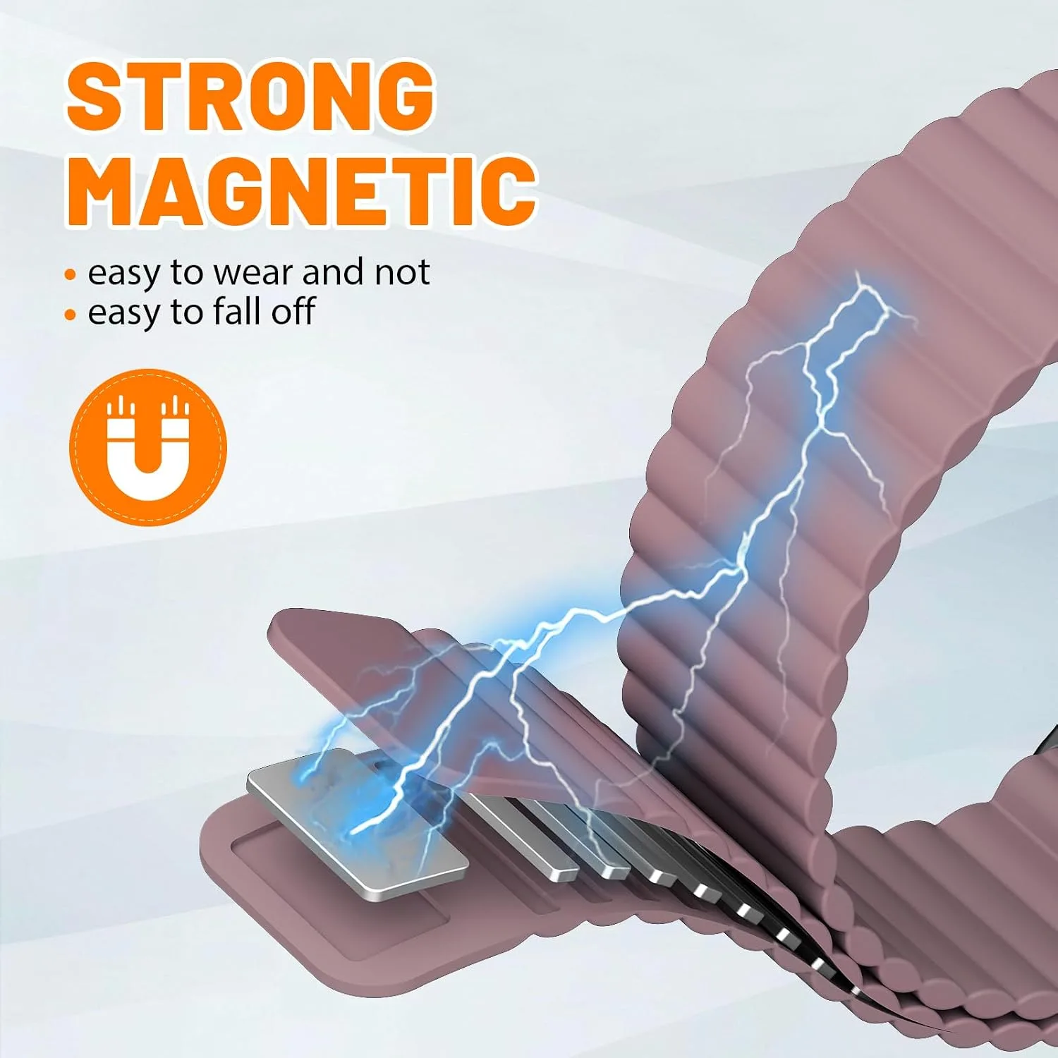 Magnetic Sport Bands for Apple Watch Band 40mm 38mm 41mm 42mm 44mm 45mm 46mm iWatch bands for Women Men,Silicone Loop Strap Wristband for Apple Watch Series 12 11 10 9 8 7 6 5 4 3 SE 3/2nd Ultra 49mm