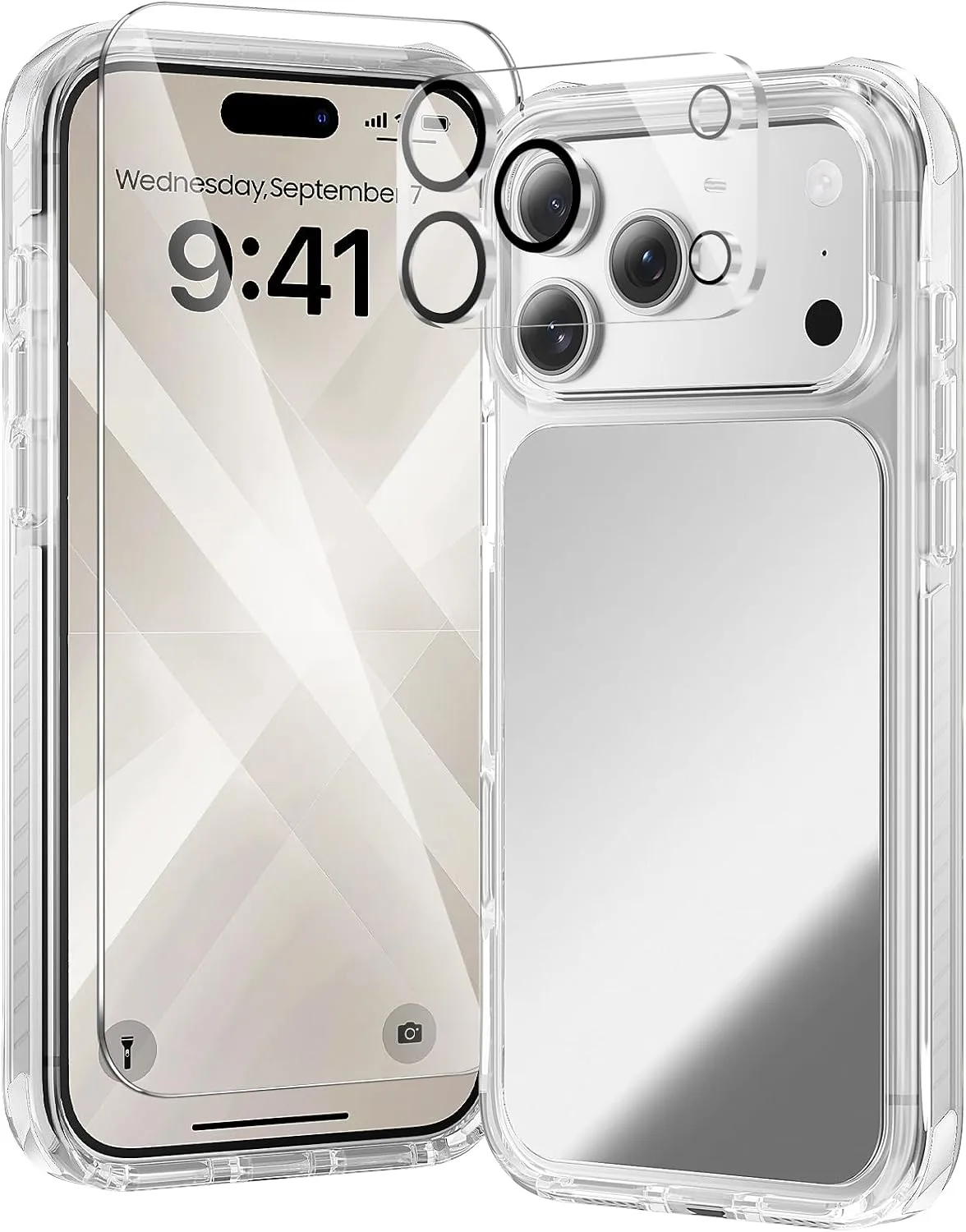 Carcasa Toushion 3 en 1 para iPhone 17 Pro Max Espejo Transparente