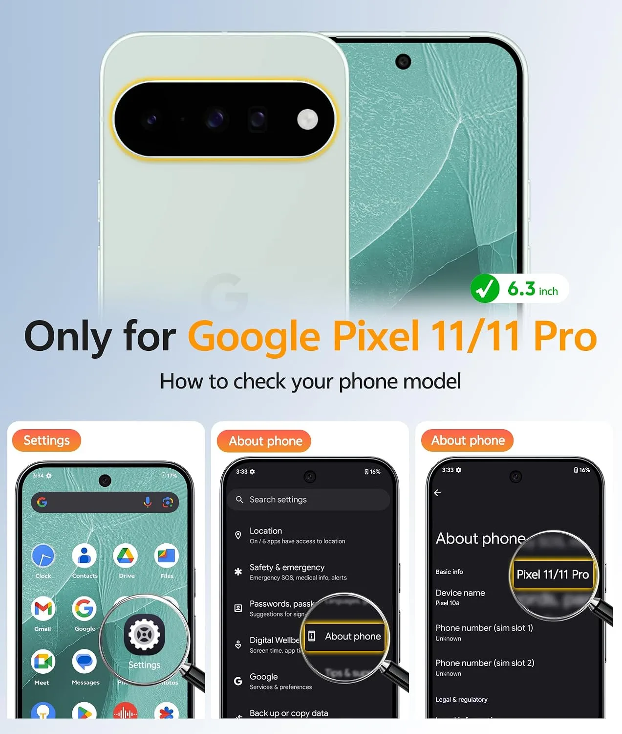 FNTCASE for Google Pixel 11 Pro Case/Pixel 11 Case, with Screen Protector
