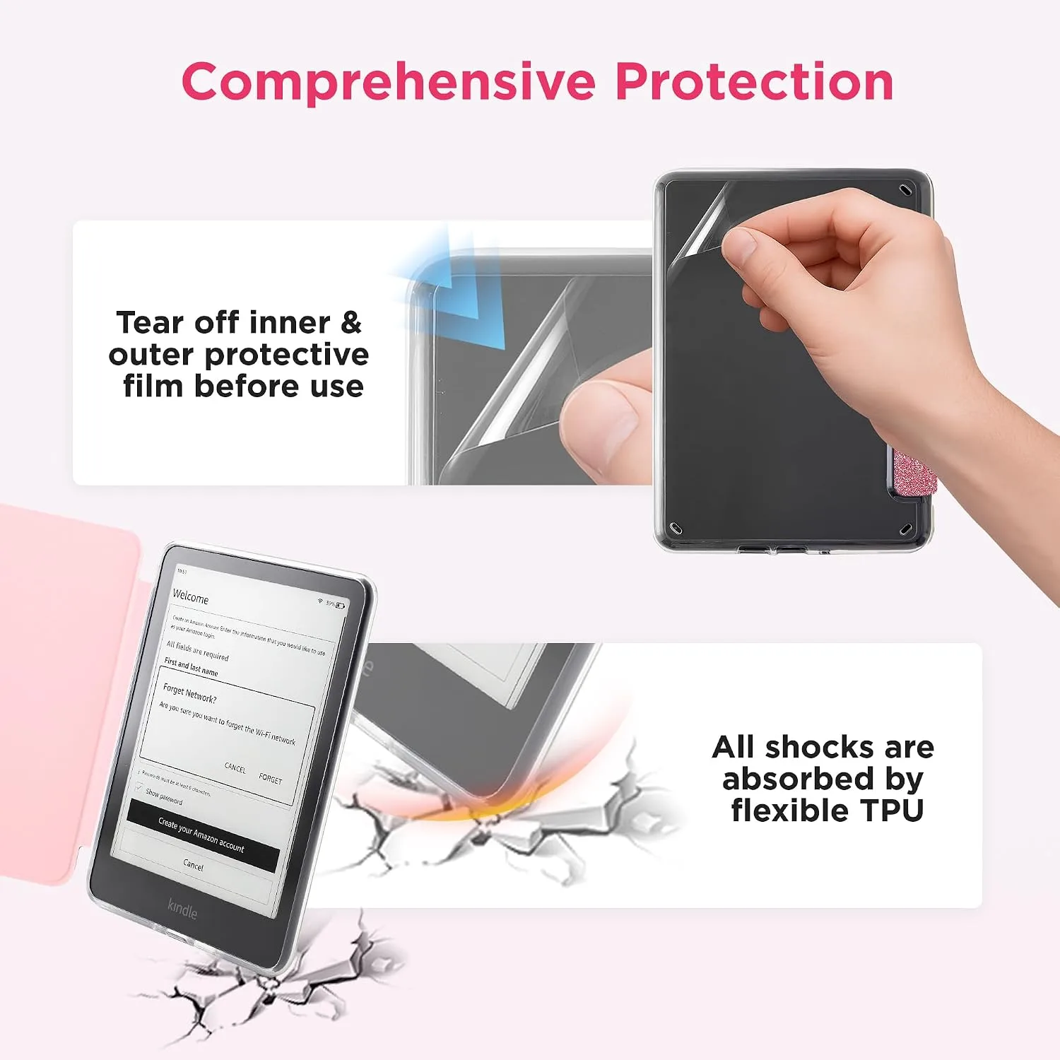 Clear Case for 7'' Kindle Paperwhite 12th Gen 2024 & Colorsoft