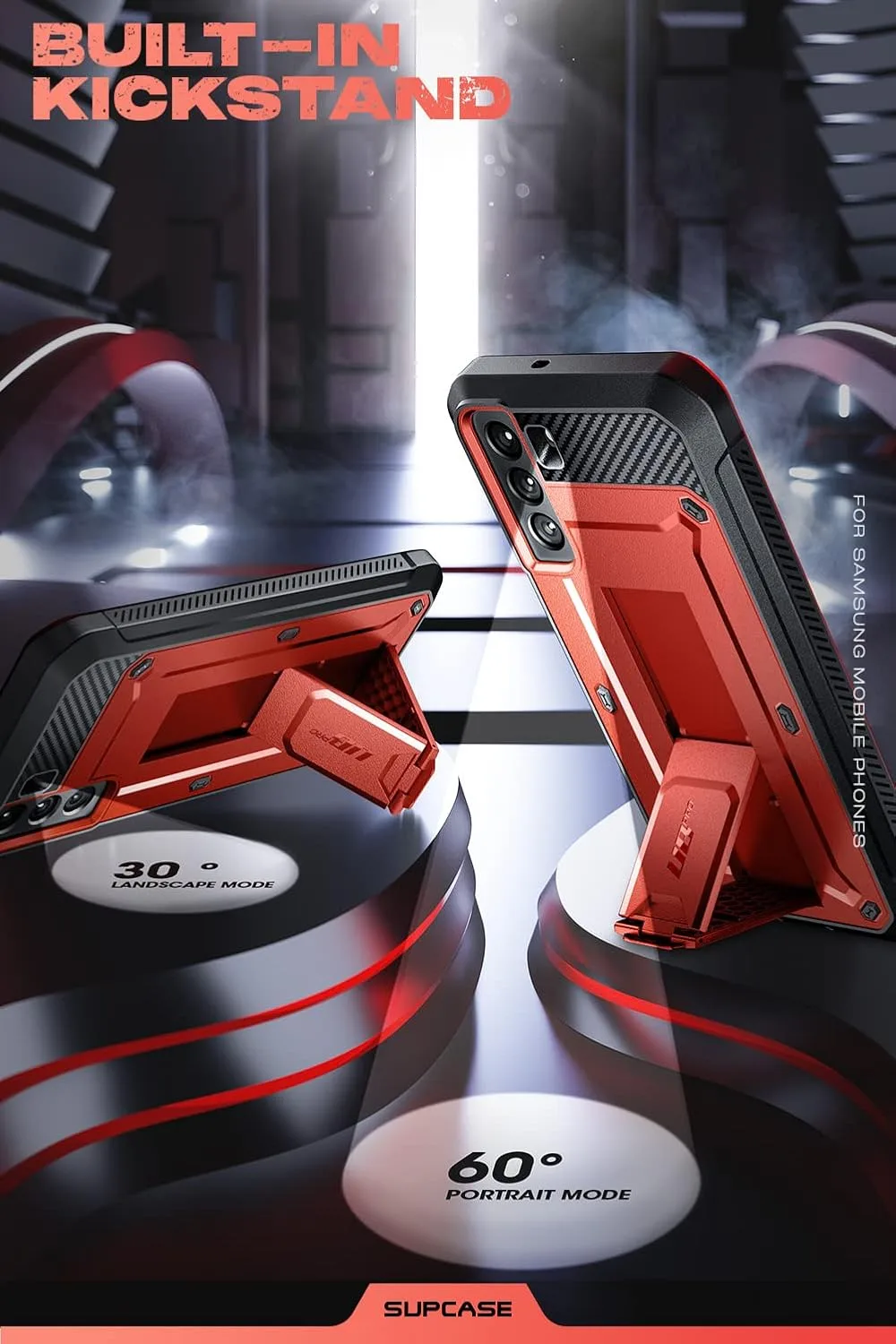 SUPCASE for Samsung Galaxy S22 Case with Built-in Kickstand, Ruddy