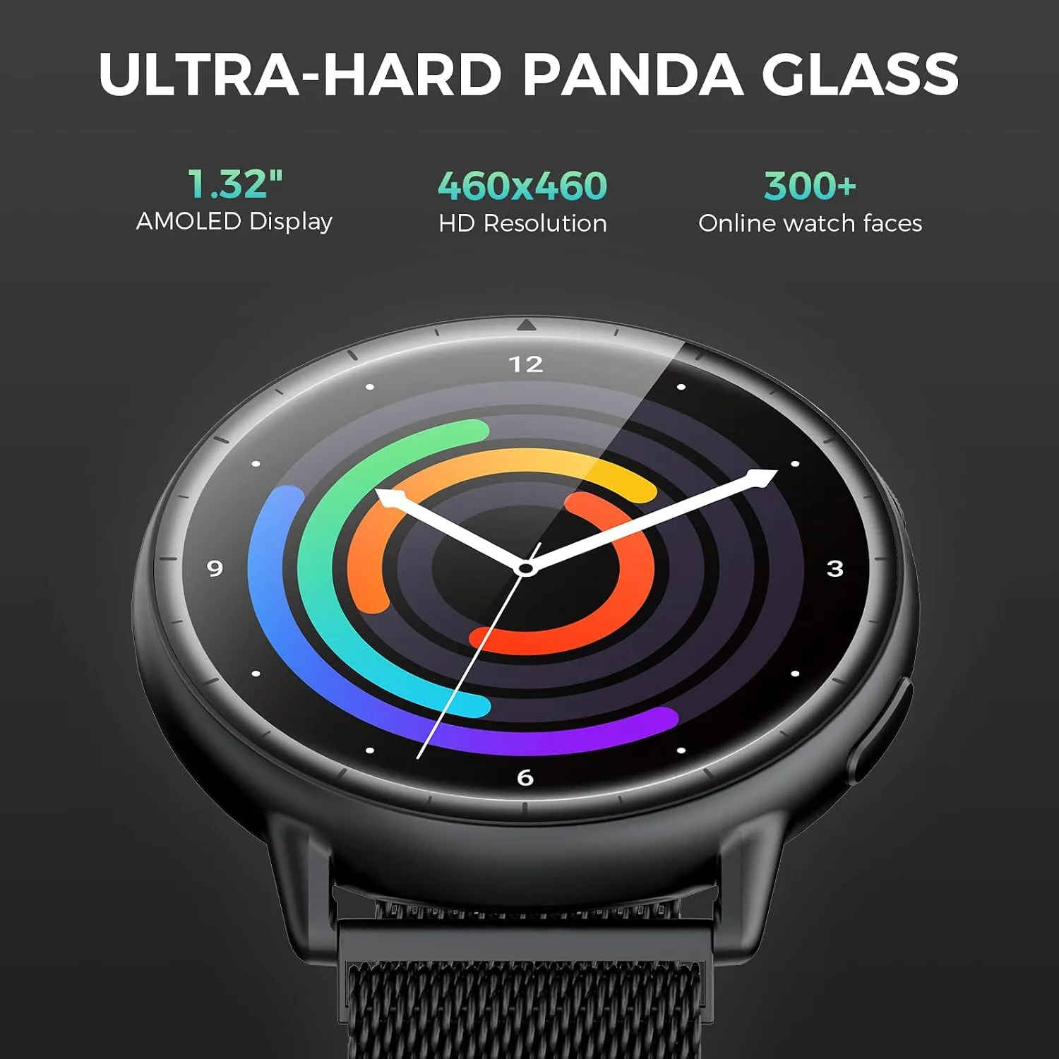 EGQINR GPS Smart Watch for Men Women, 1.32" AMOLED, 5ATM Fitness Tracker
