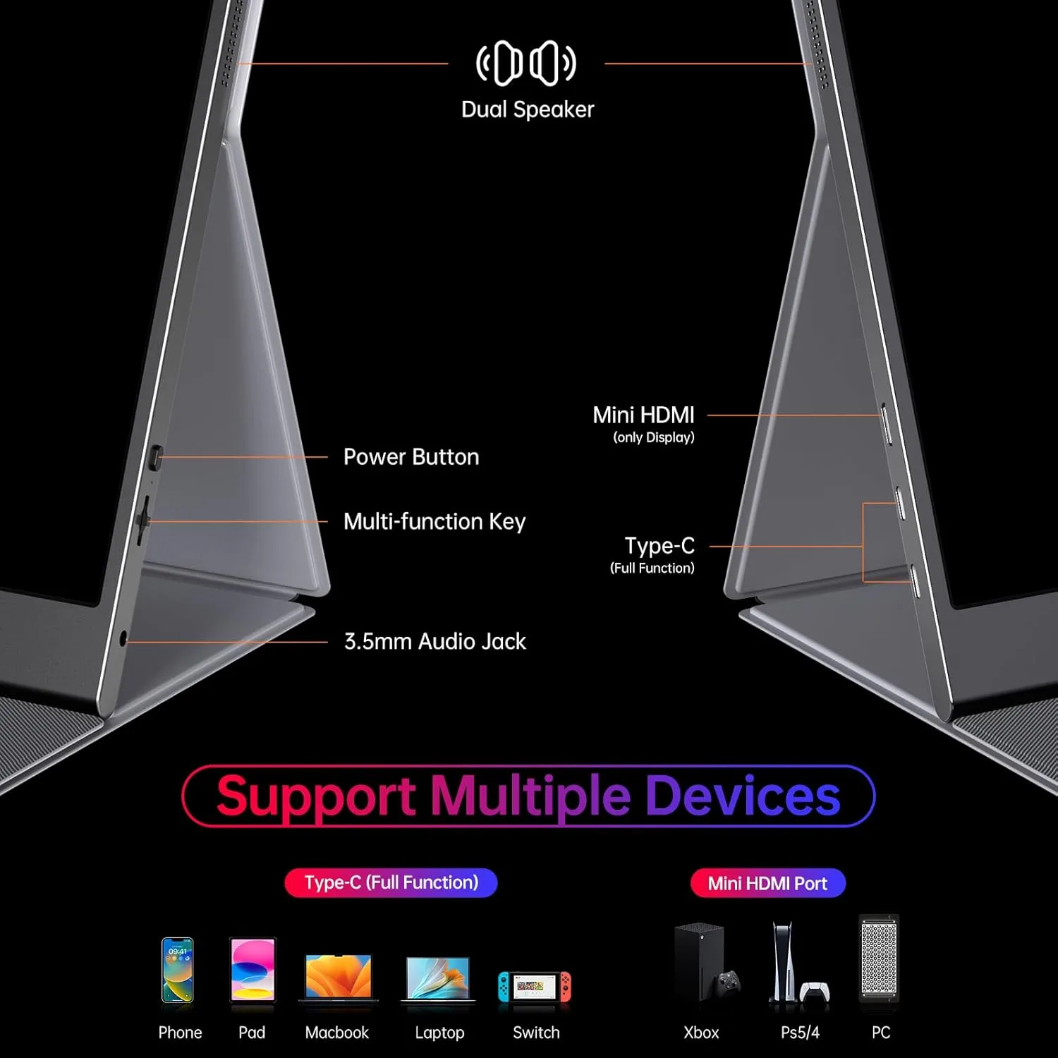 Anyuse 15.6" 4K UHD IPS HDR USB-C HDMI Monitor