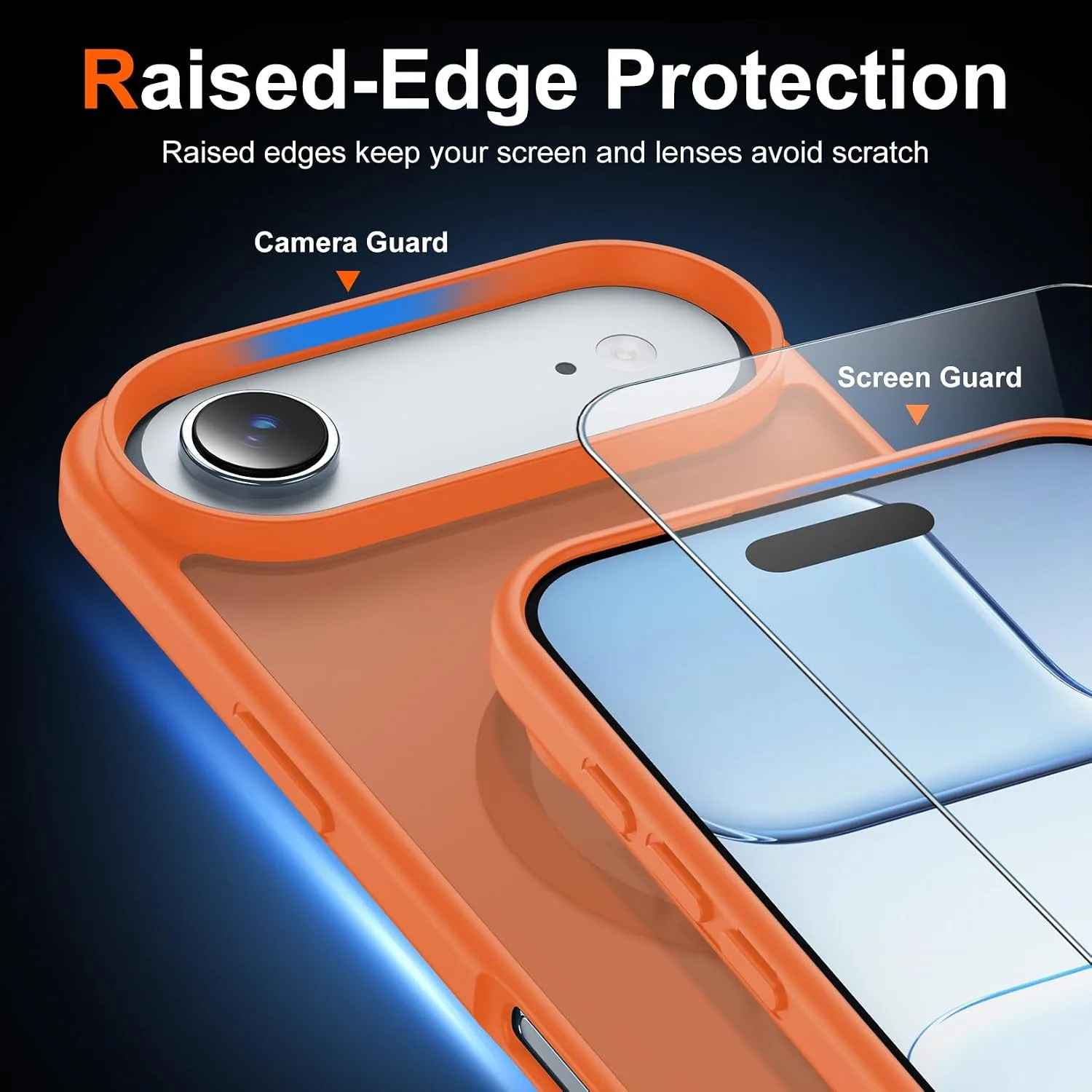 Temdan for iPhone AIR Case with Screen Protector Orange