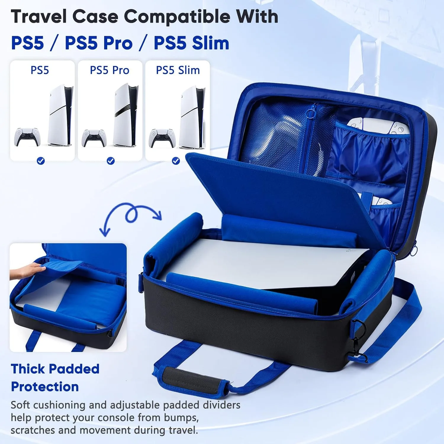 FRECOLSH Carrying Case Compatible with PS5, PS5Pro & PS5 Slim, Travel Bag