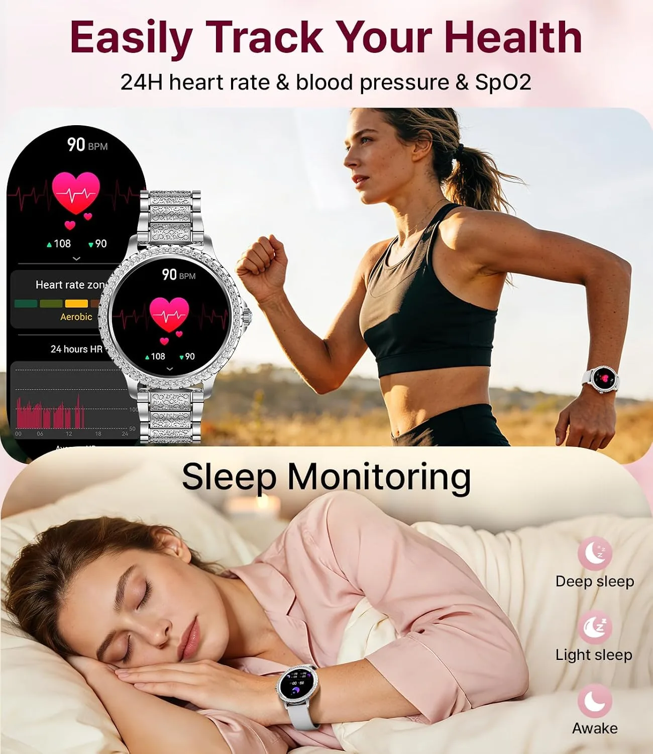 Smart Watches for Women Android/iOS/Samsung,Answer/Make Call,1.32" Screen